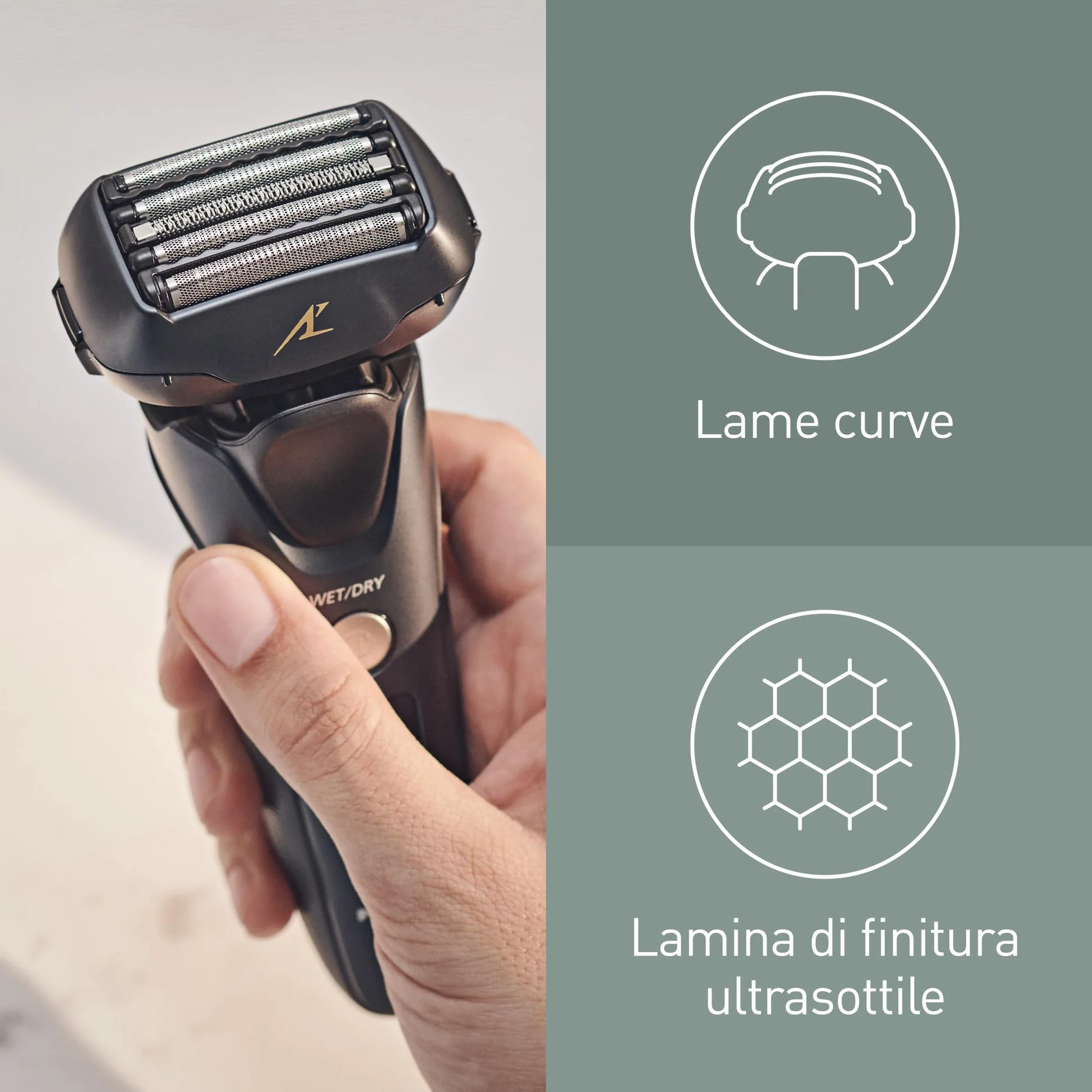 Panasonic WES9173Y1361 Testina di Ricambio per Rasoi Elettrici Uomo ES-LV65/ES-LV95/ES-LV81/ES-LV61, Lamina Esterna Originale