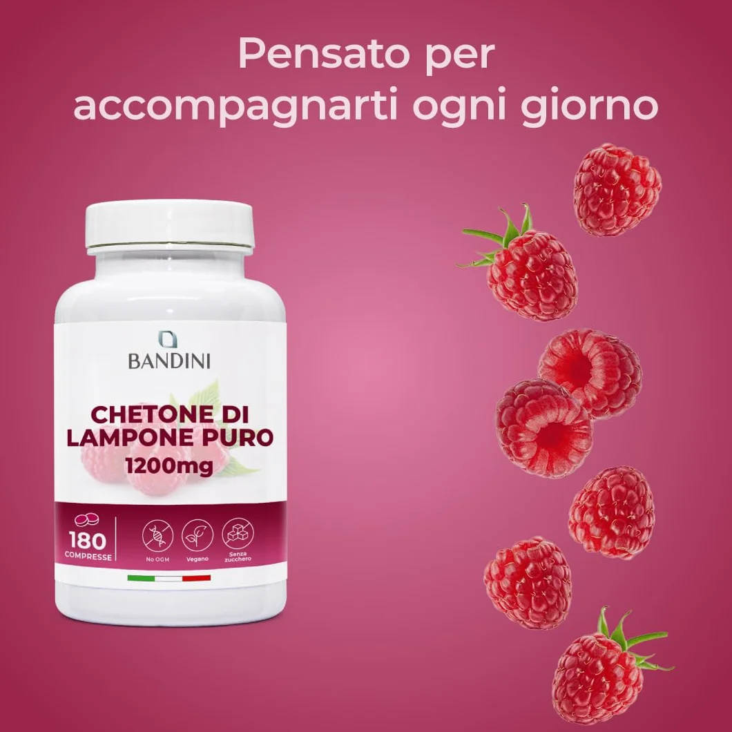 Bandini® Chetoni Esogeni di Lampone 1200mg - Integratore Vegano 180 Compresse