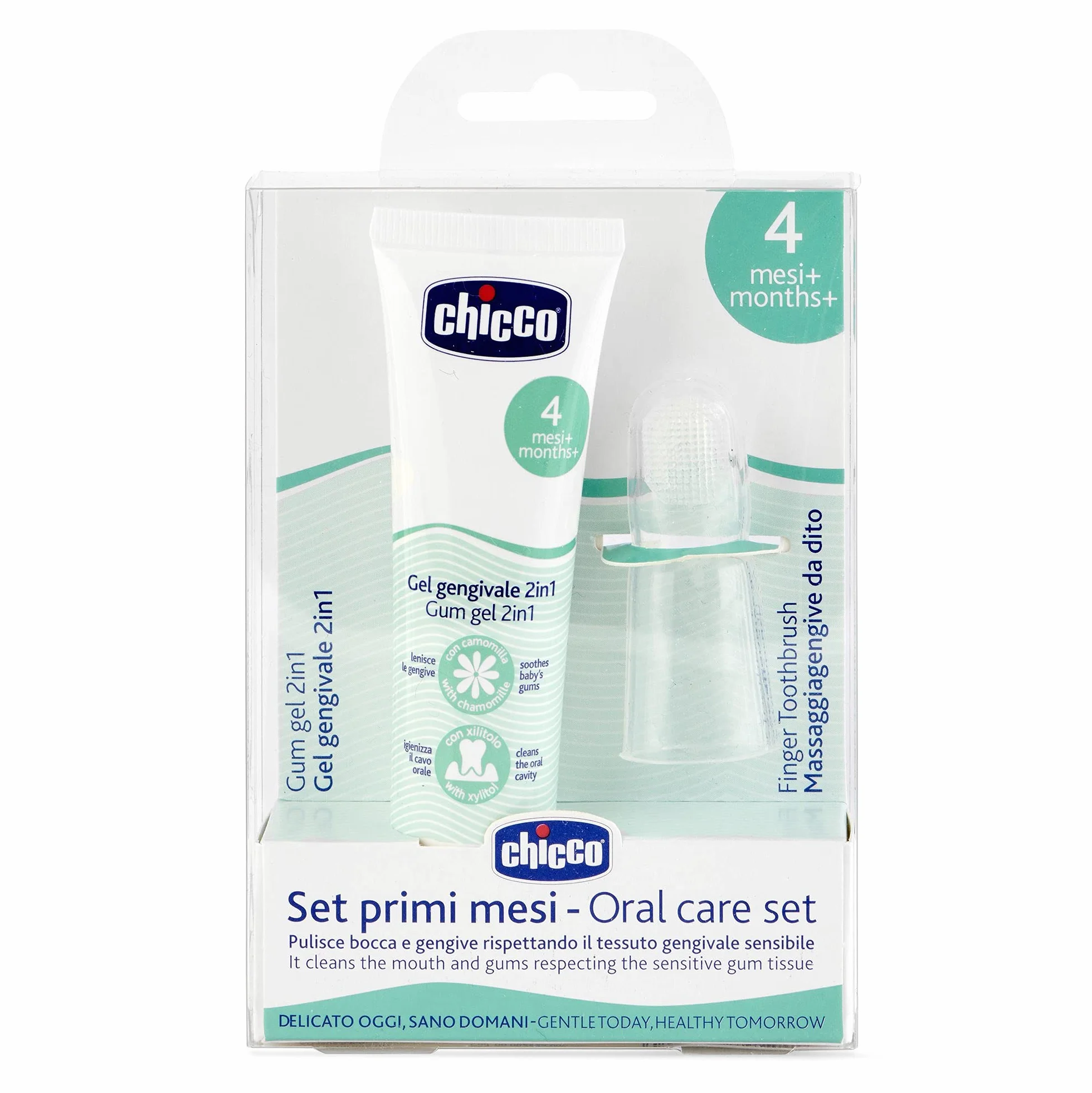 Chicco Kit Gel Gengivale e Ditale, 4M+