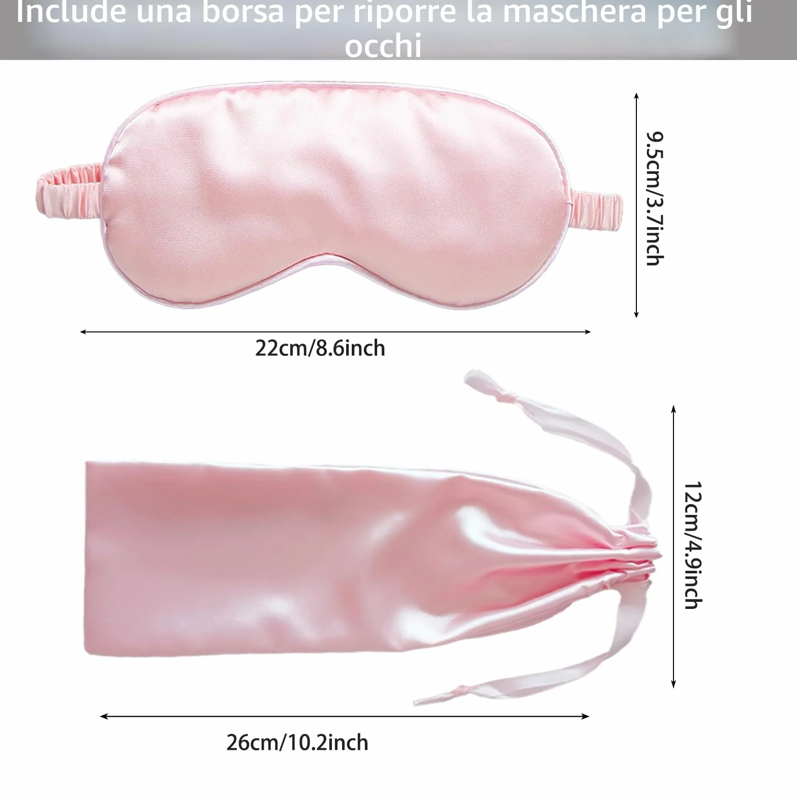 KEYRI 4 Pezzi Mascherina per Dormire per Donne, Maschera per Dormire Seta Mascherina per Occhi Antiluce e Morbida Mascherina Occhi per Dormire per Viaggi Pisolino con Fascia Elasticità
