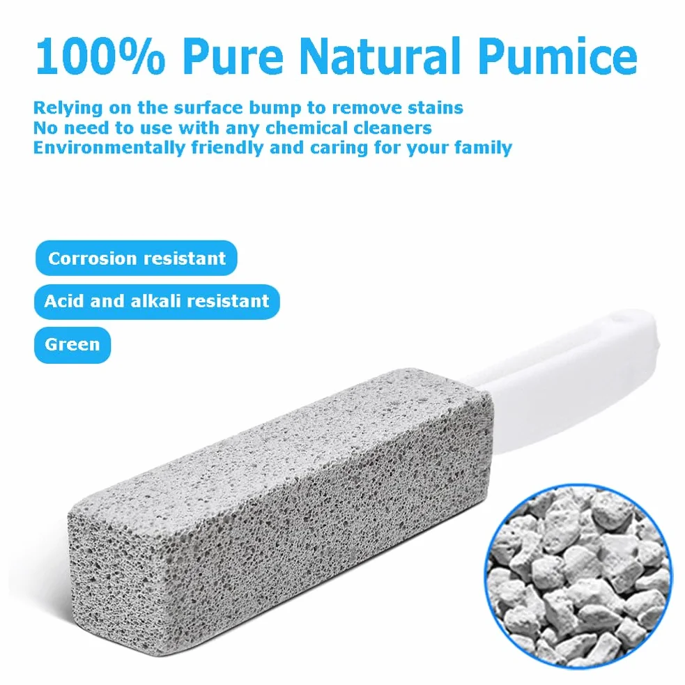Pietra Pomice Pulizia WC con Manico 4 Pezzi per Bagno Lavandino Cucina Grill Grate Piscina