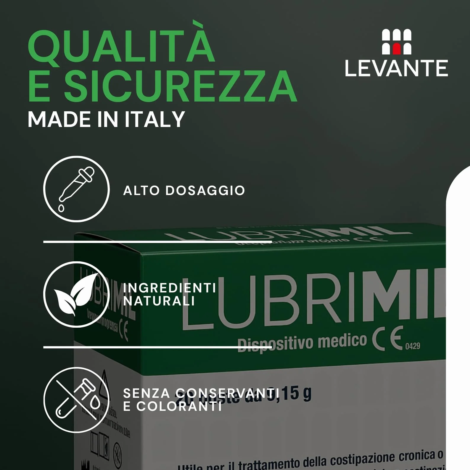 LUBRIMIL per Intestino Pigro e Stitichezza, 20 Bustine con Macrogol 3350, Psyllium e Simeticone