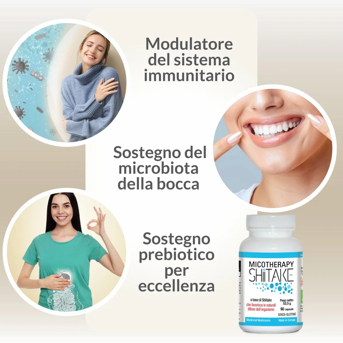 AVD REFORM | Micotherapy Shiitake – Integratore con Shiitake (Lentinula edodes) da coltivazione biologica per vitalità e difese naturali – 90 capsule – Prodotto in Italia