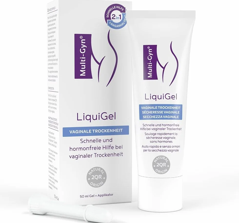Multi-Gyn LiquiGel con applicatore per un immediato sollievo 50 ml - contro la secchezza vaginale, il dolore, il prurito o le irritazioni - Senza ormoni con ingredienti naturali