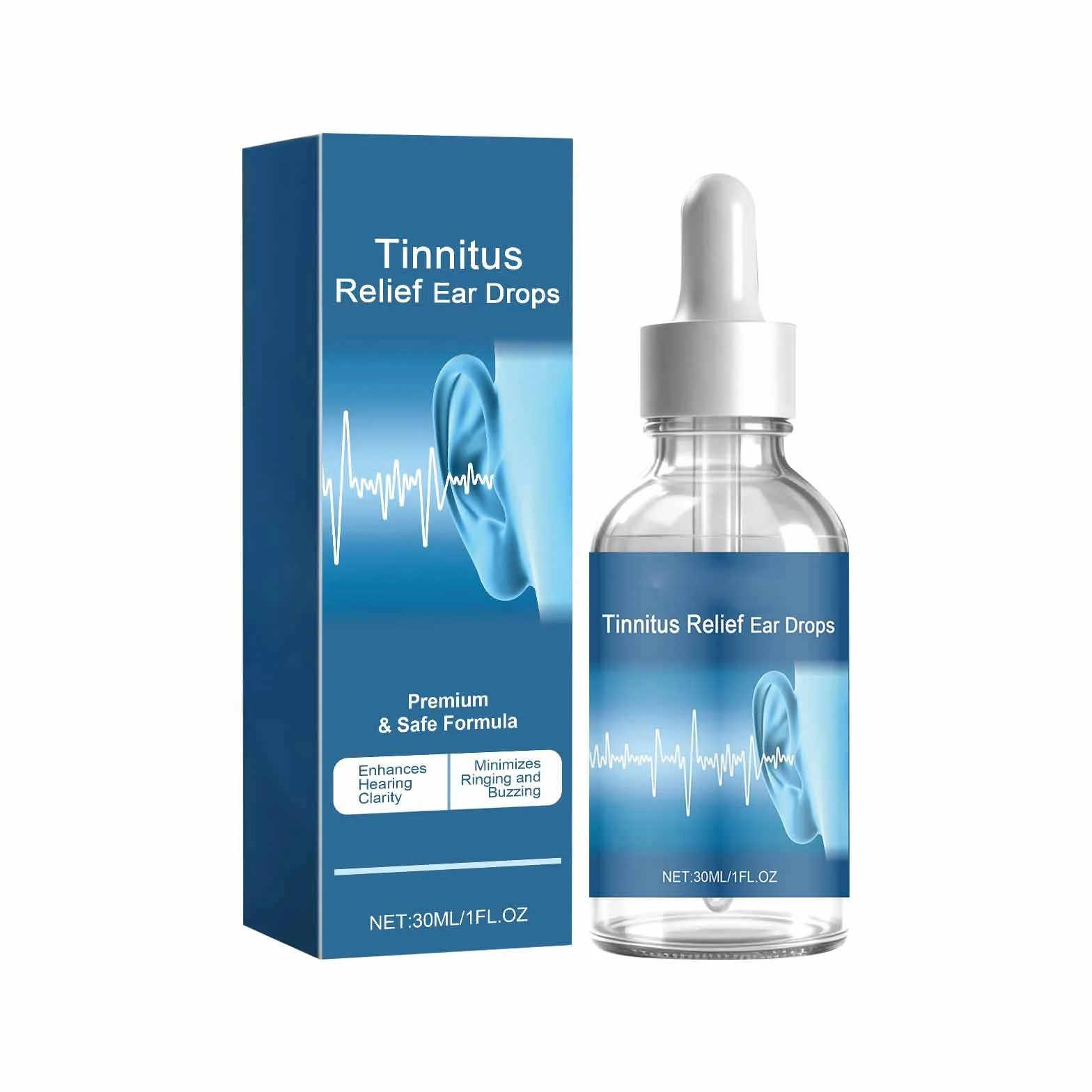 Gocce per Le Orecchie di Acufene,Efficace Dontro L'acufene Acuto e Cronico,Sollievo da Acufene e Ronzio per le Orecchie,Rilascio,Gocce Alleviare Acufenes 1PC