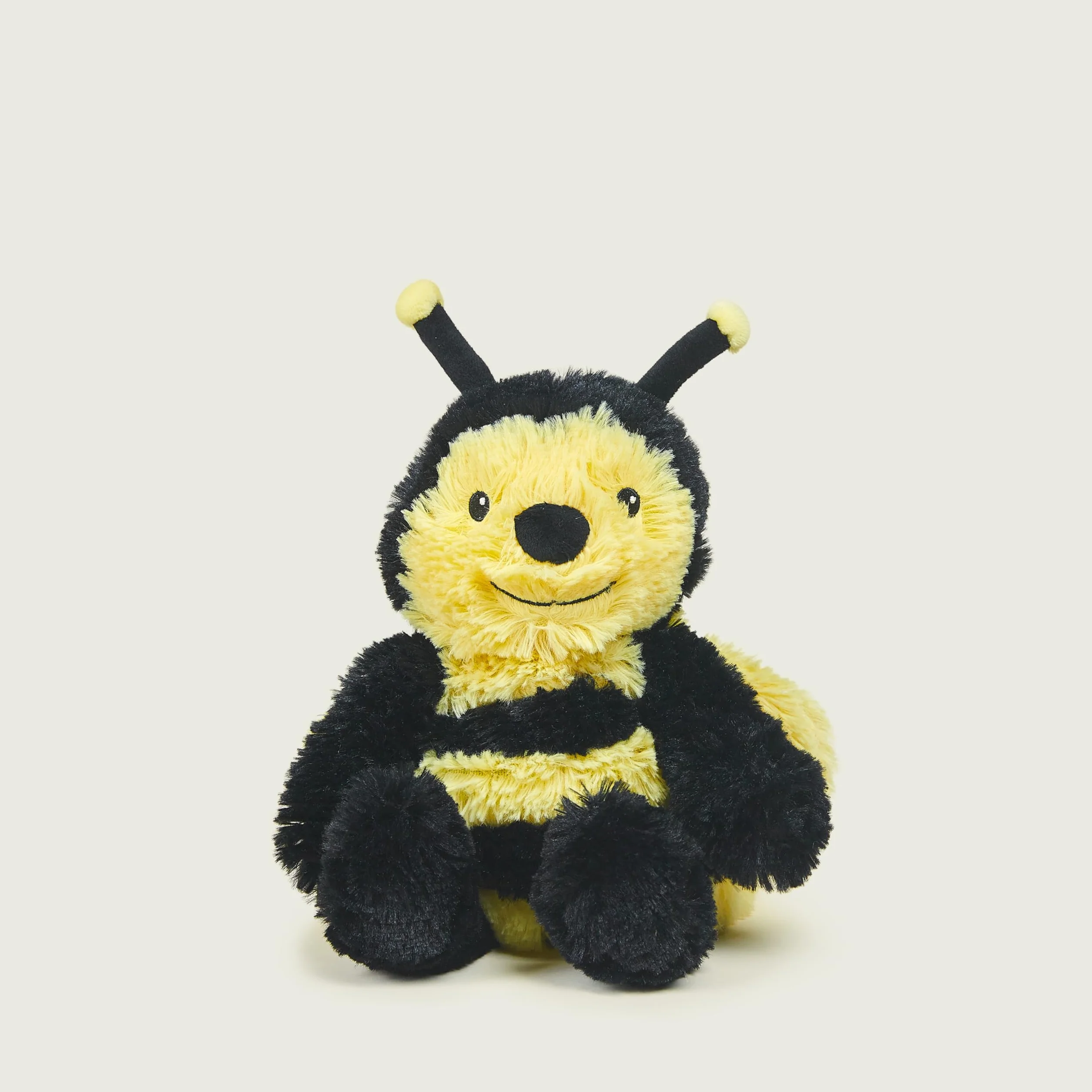 Warmies Peluche a forma di calabrone per microonde, orsacchiotto ponderato leggermente profumato con lavanda francese, cuscino termico completamente riscaldabile, misura junior, sollievo dal caldo o