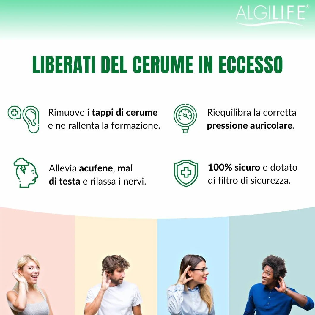 ALGILIFE ConiClean Coni Auricolari per Rimozione Tappi Cerume, Candele con Cera d'Api e Filtro Frangifiamme, 2 Pezzi
