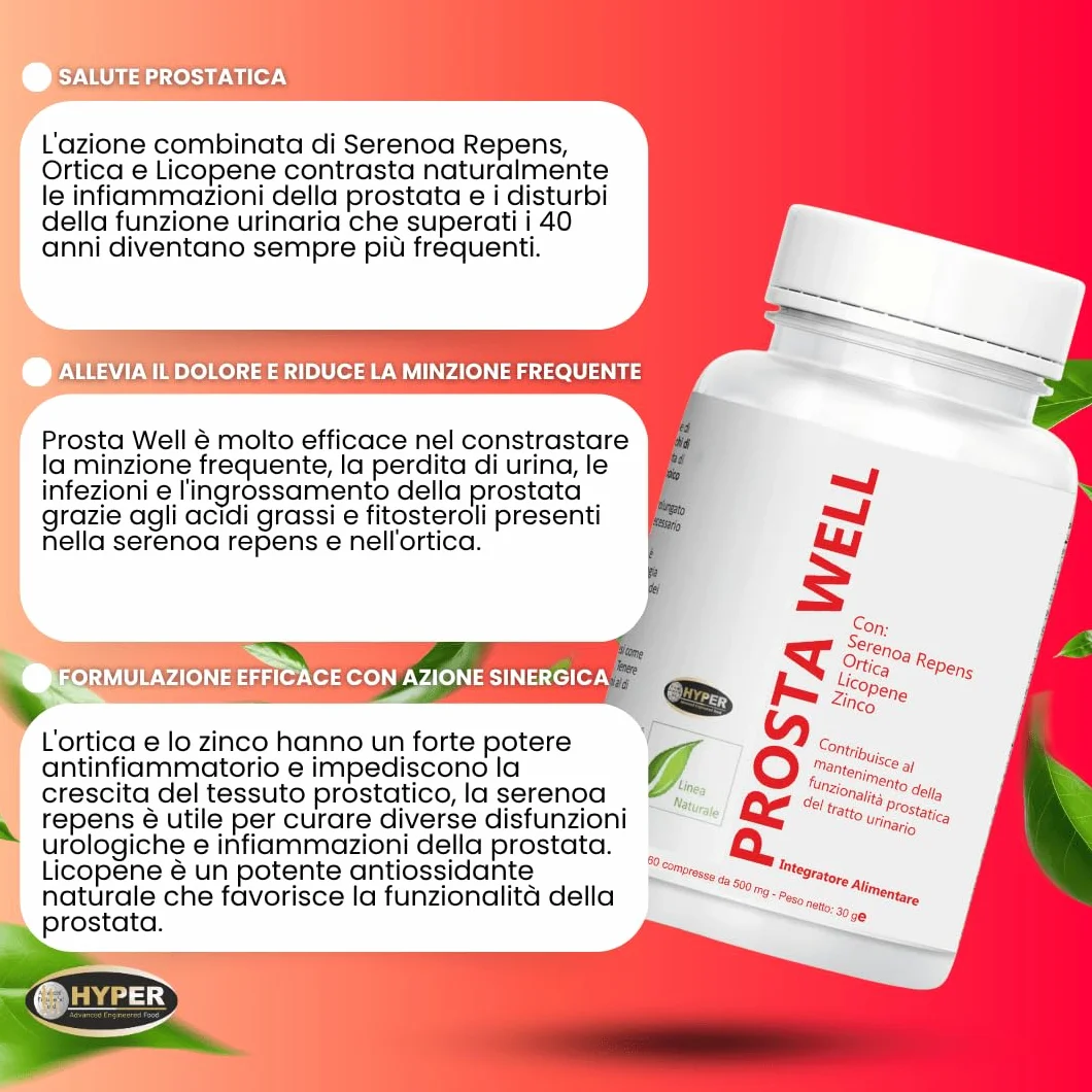 Prosta Well Integratore Benessere Prostata Vie Urinarie Serenoa Repens Ortica Licopene Zinco 240 Compresse