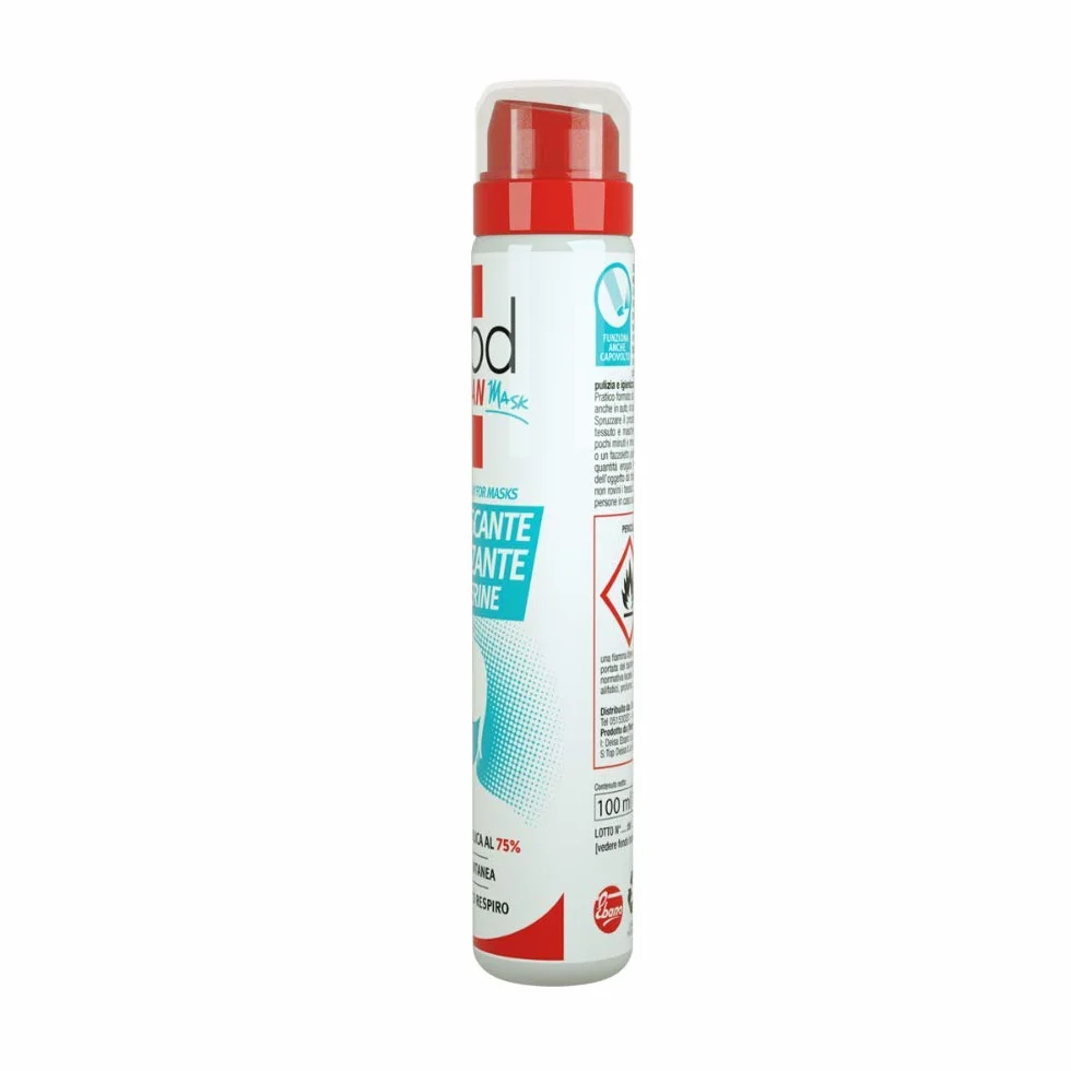 Good & San Spray Igienizzante Rinfrescante Mascherine, Disinfettante con Alcool 75%, 100 ml