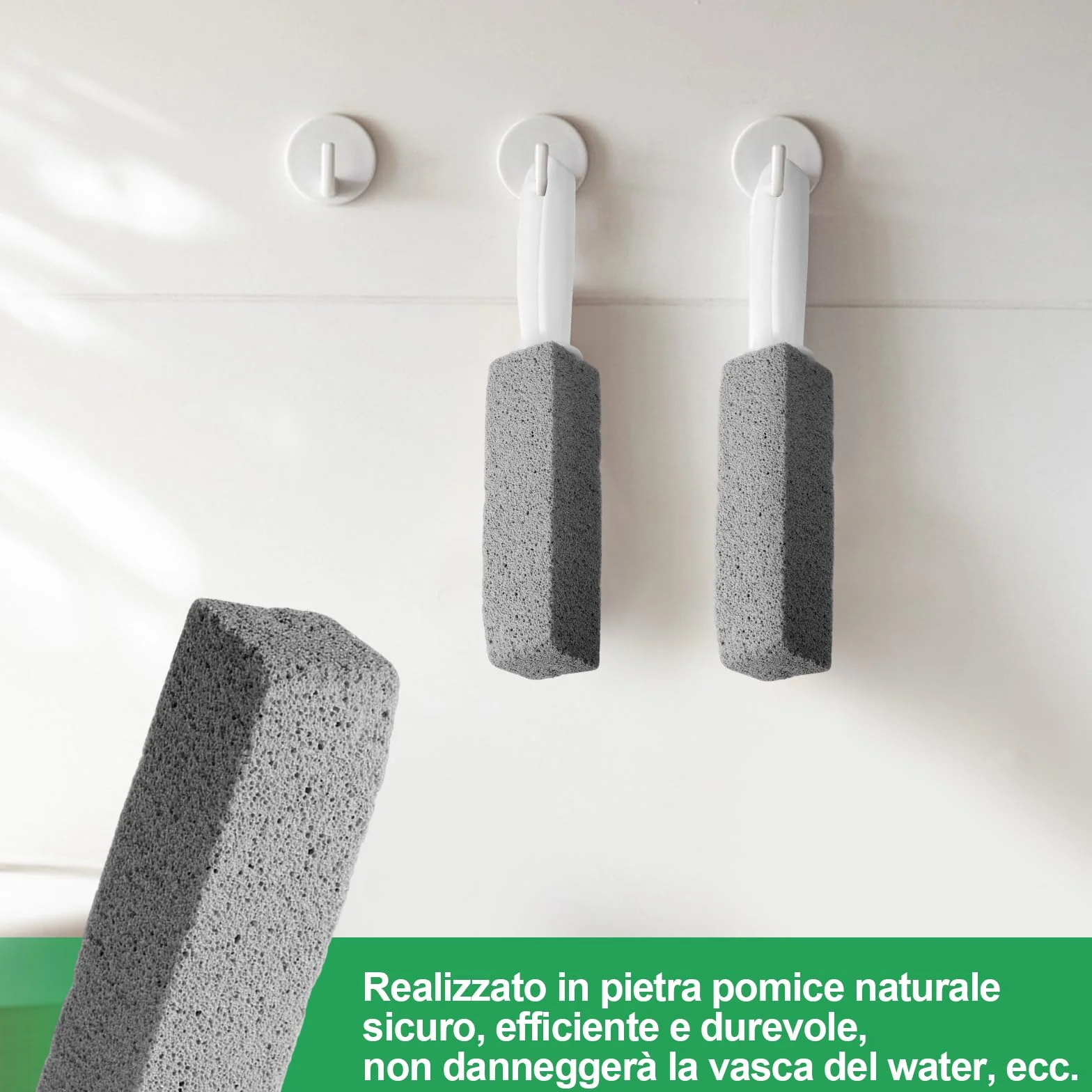 Pietra Pomice con Manico per Pulizia WC - Detergente per Bagno, Cucina, Piscina