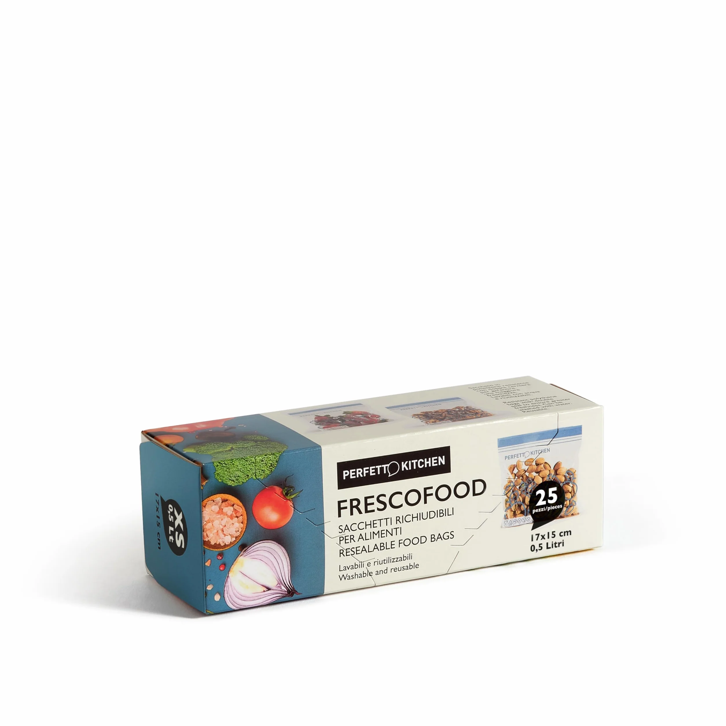 Perfetto Kitchen Frescofood Sacchetti Richiudibili per Alimenti XS 17x15 cm, 25 sztuk