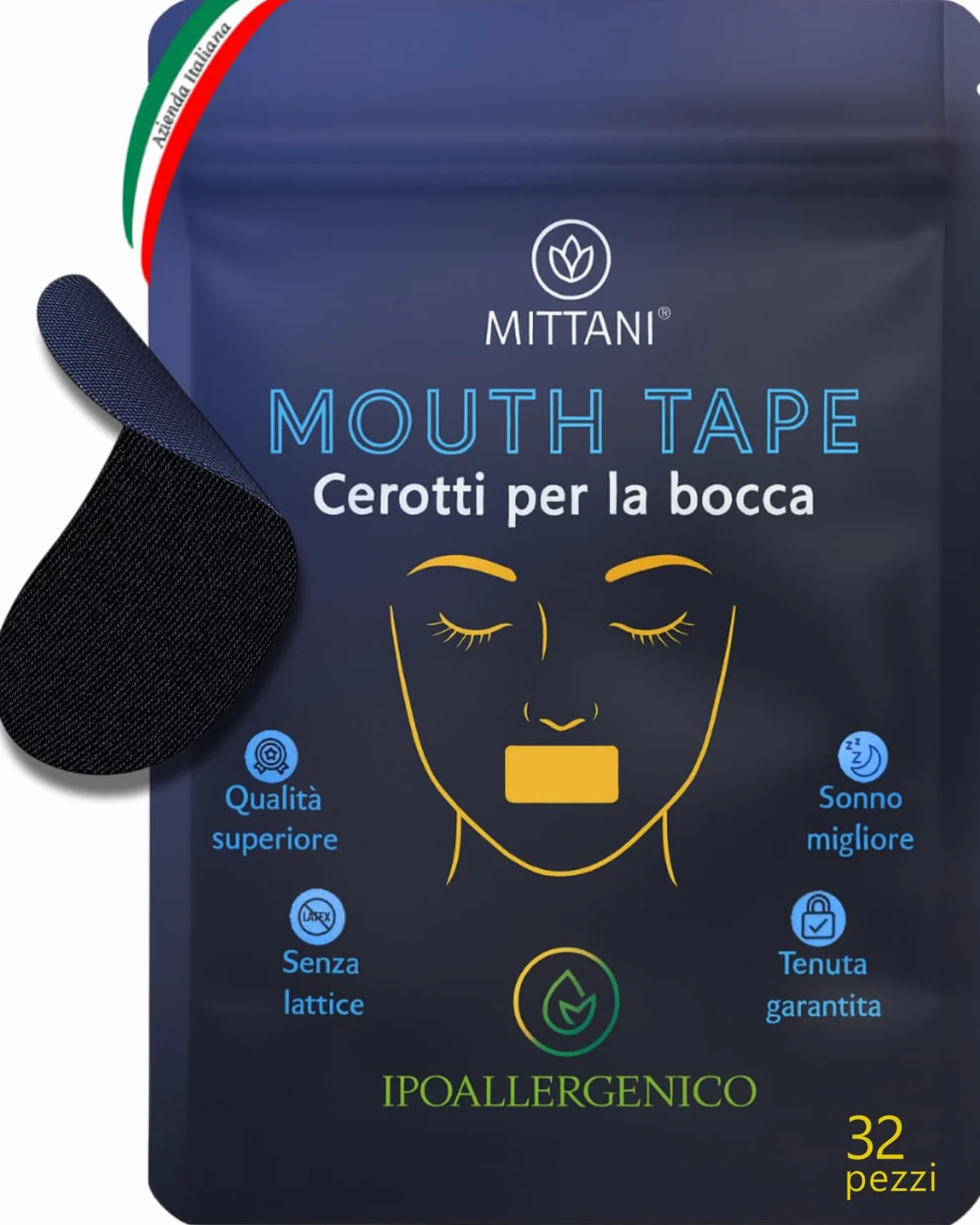 MITTANI® Cerotti Bocca per Dormire Antirussamento Respira Bene Respirazione Nasale