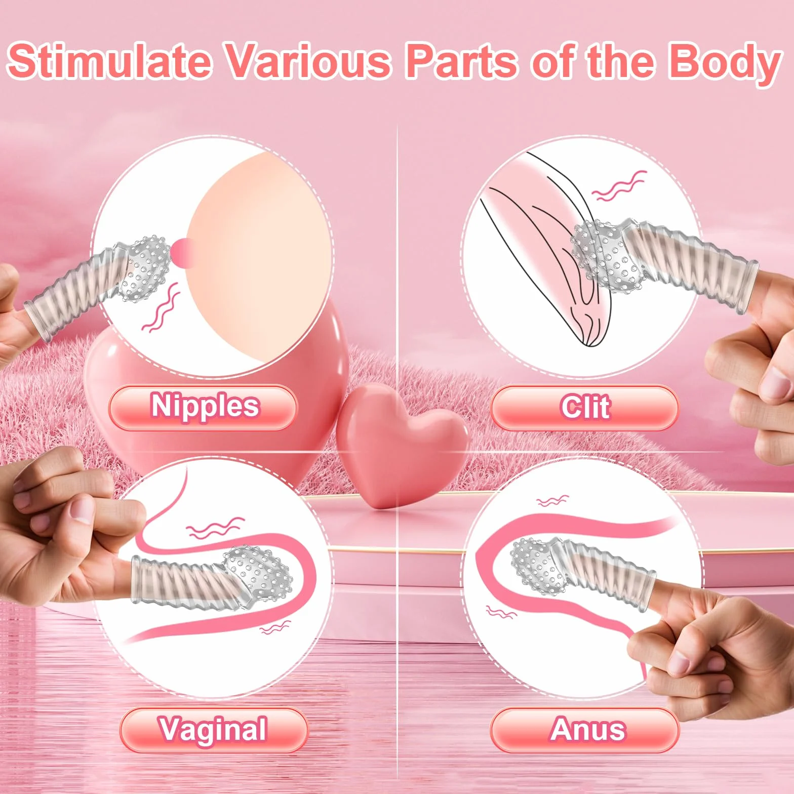 Qoosea Fingerhüllen Sexfinger Kitzler Penisscheide Fingerspitze Finger Penis Hülle für Sie Klitoris G-Punkt A-Punkt Erotikspielzeug für Männer Frauen Paaren Intensiv Sex Spaß