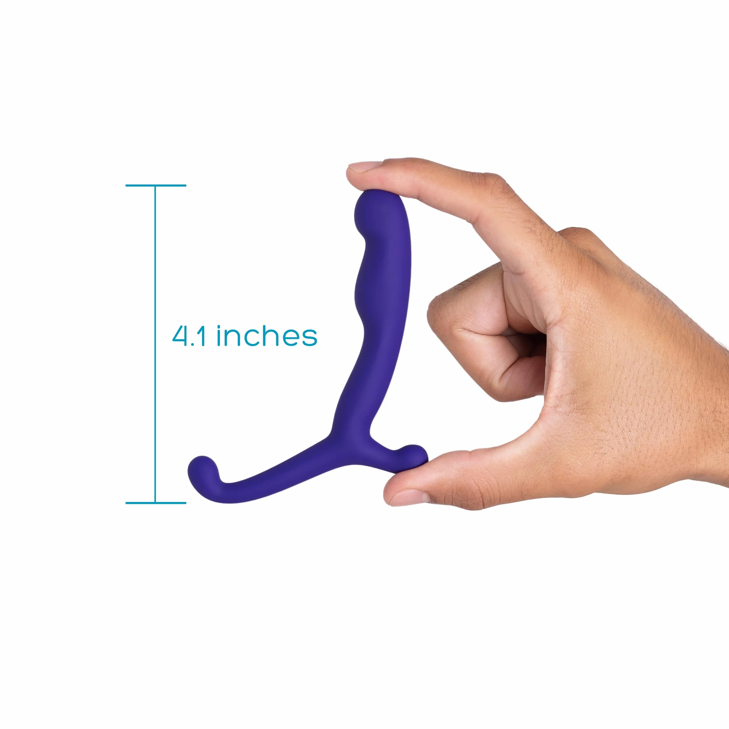 plusOne Massaggiatore per prostata da 10,2 cm, stimolatore personale, in silicone sicuro per il corpo, impermeabile, con braccio esterno per un facile utilizzo