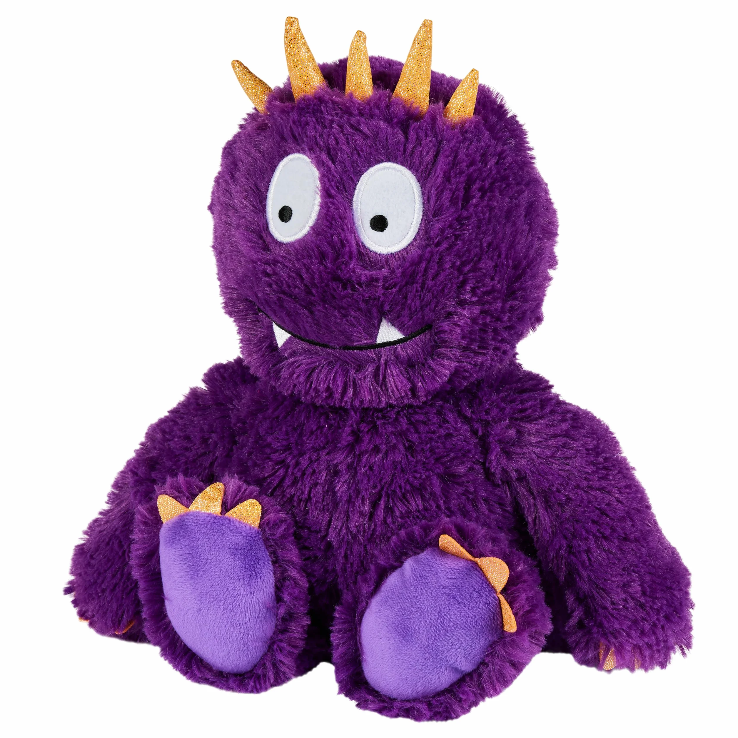 Warmies Peluche Mostro Viola Brillante, Pesato Utilizzabile nel Microonde con Profumo di Lavanda Francese, Borsa di Grano Caldo o Freddo per un fresco relax e un caldo sollievo