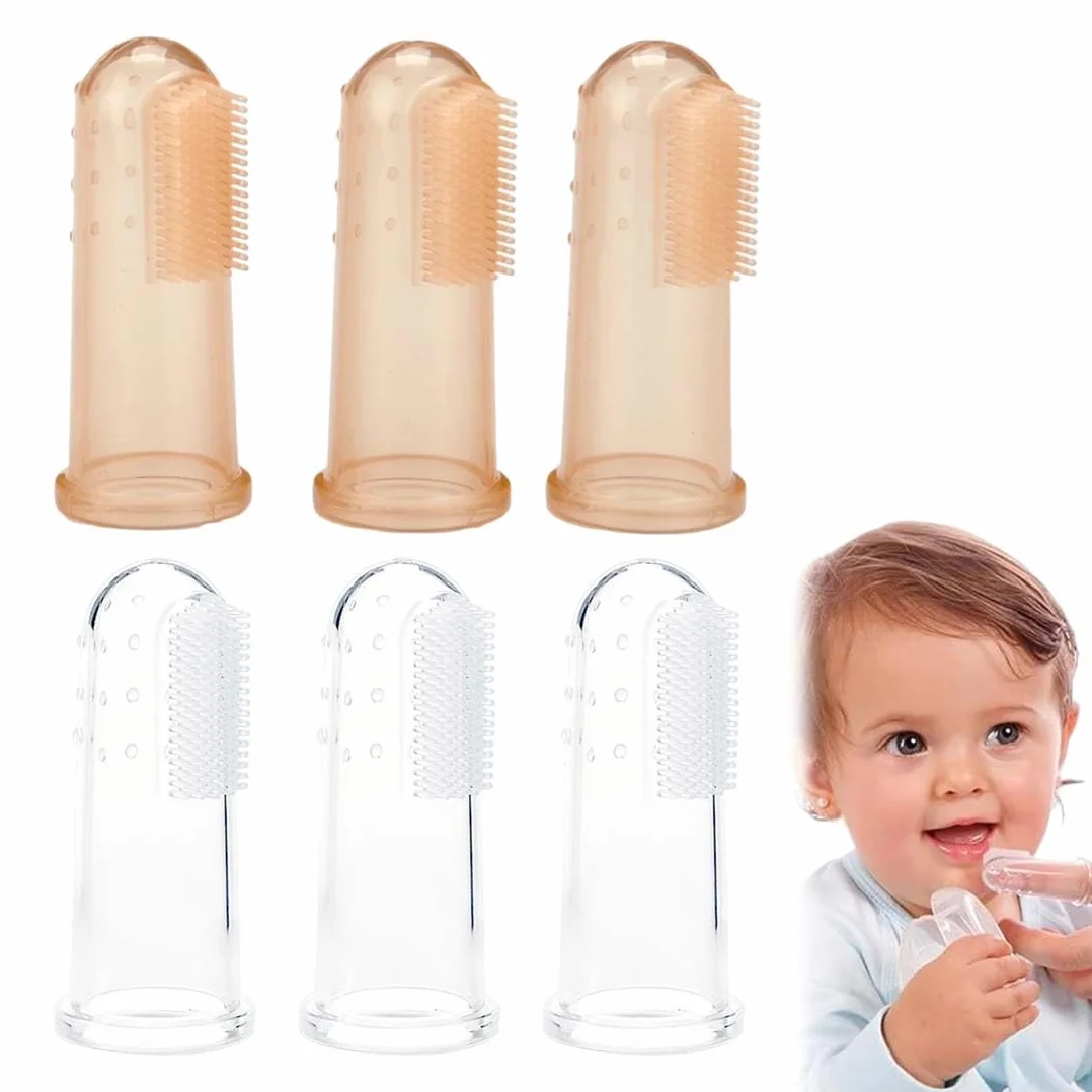 Spazzolino Da Dito In Silicone | Senza Bpa | Set De 6 | Bambini Da Dito, Training Brush & Primo Spazzolino | Accessori Per Bambini Sicuri E Di Alta Qualità