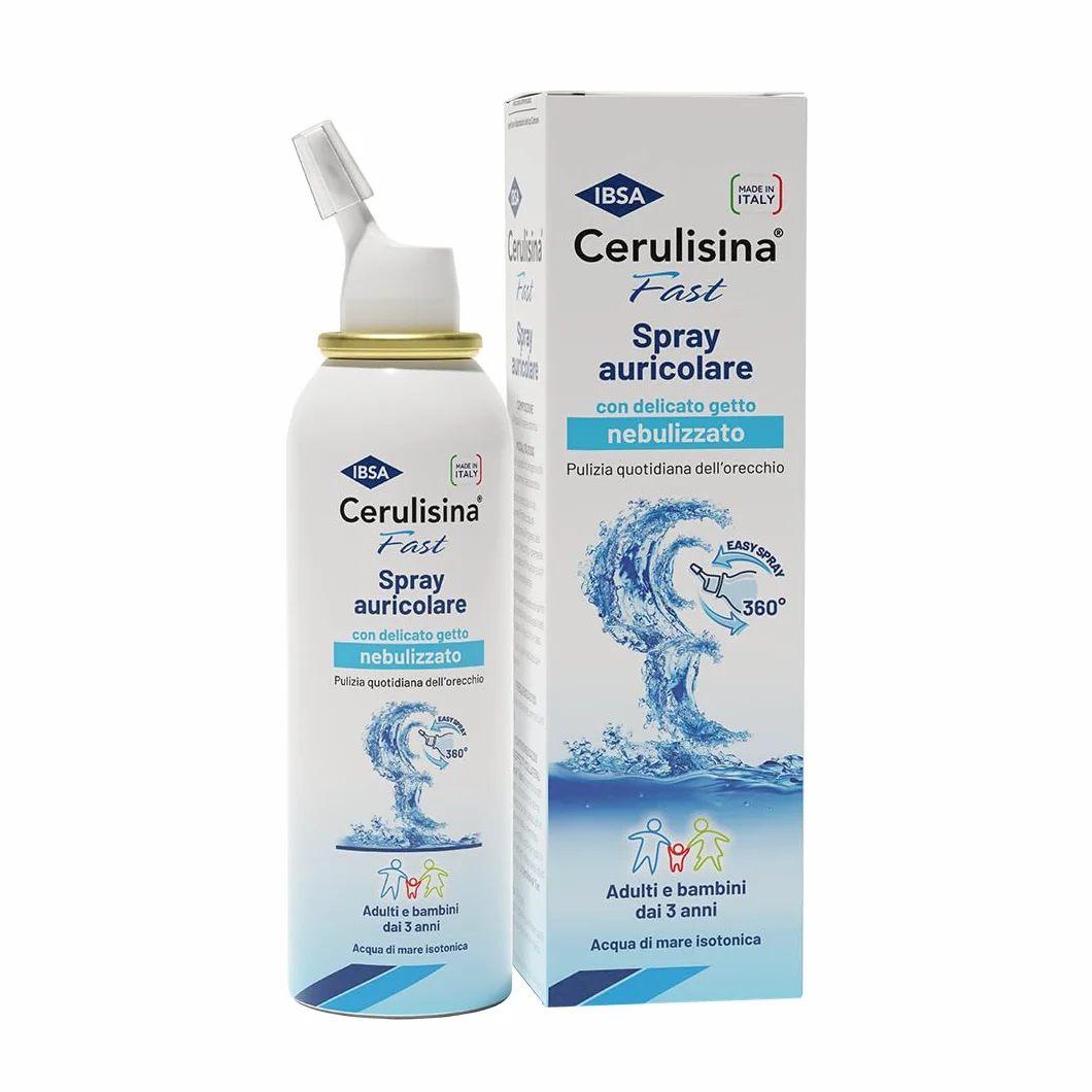 IBSA Cerulisina Fast Spray Auricolare Acqua Di Mare Isotonica Pulizia Orecchio Adulti Bambini