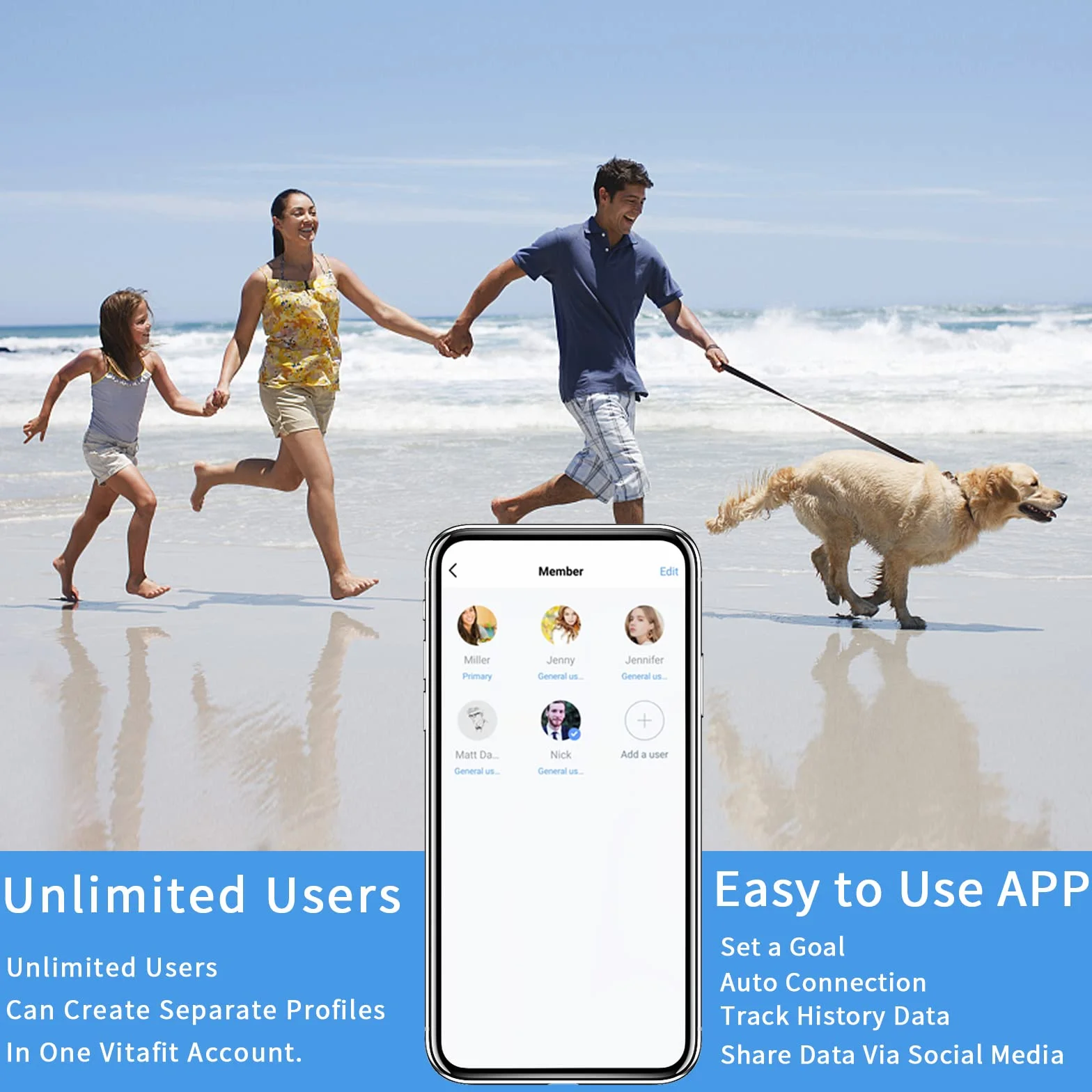 Vitafit 250kg Bilancia Pesapersone Digitale Intelligent con Peso e BMI, Professionale Bluetooth Bilancia Pesa Persona Digitale con App, vetro temperato da 8 mm con piattaforma extra larga, argento