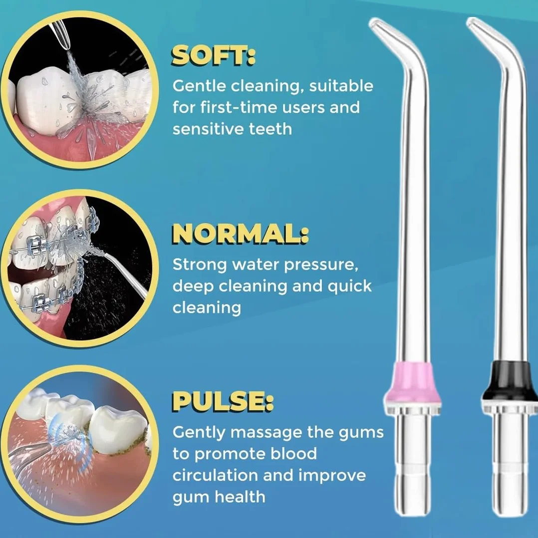 8 pezzi Ricambio Punte Spruzzo Dentario Acqua Idropulsore Ugello Accessori per Waterpik idropulsore dentale e Altri Irrigatori Orali