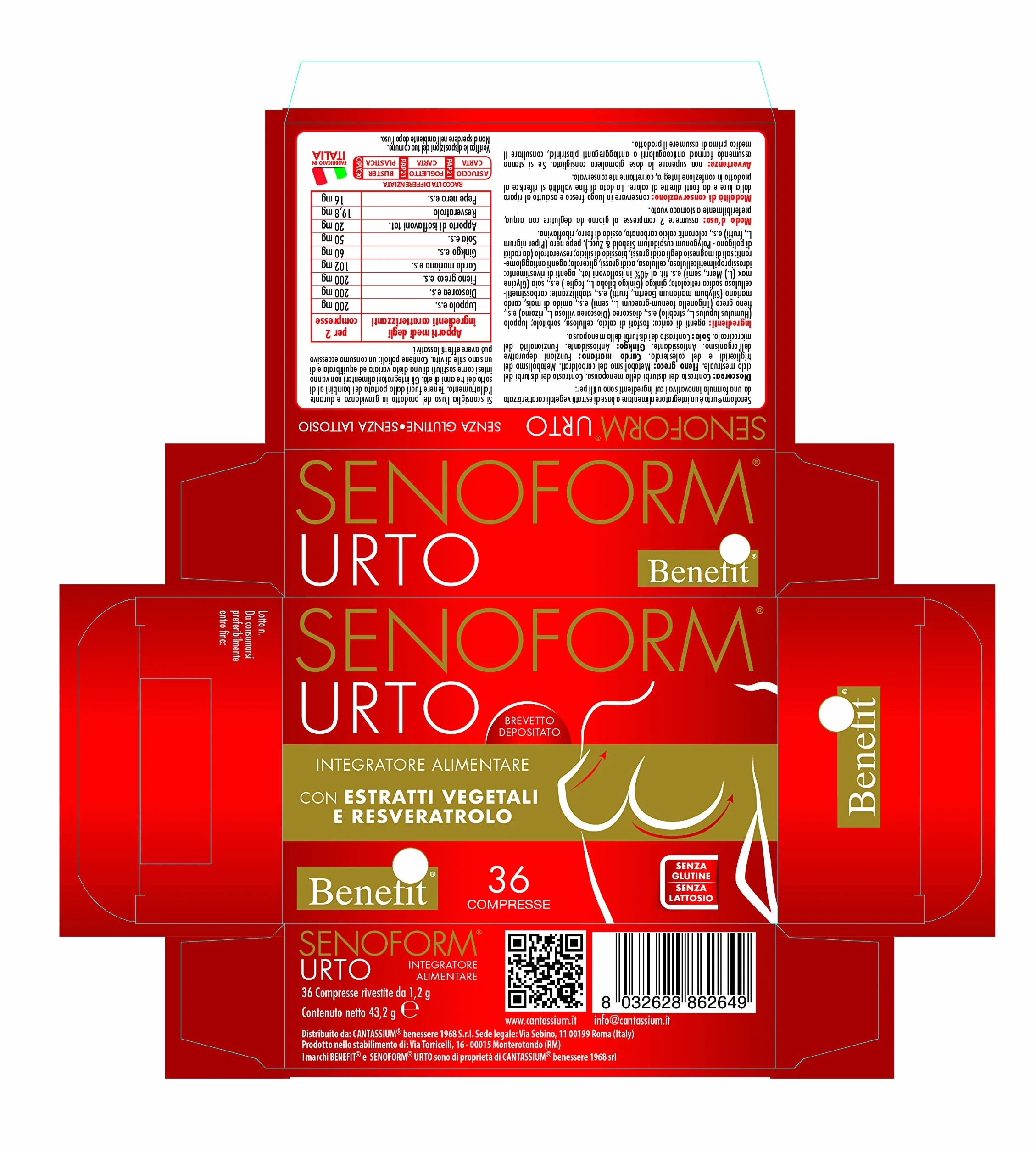BENEFIT SENOFORM URTO INTEGRATORE ALIMENTARE rassodante seno 36 compresse