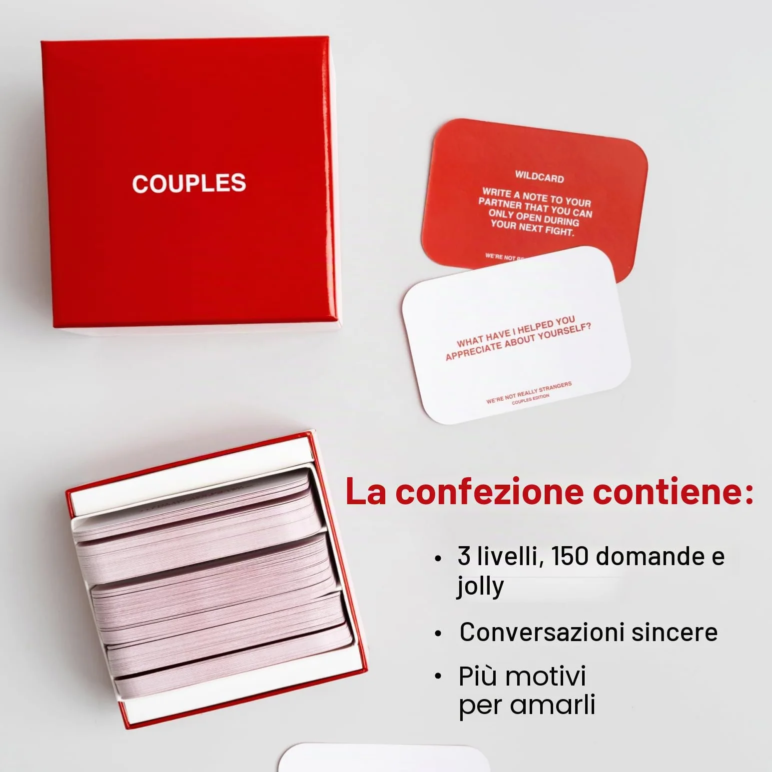 WE'RE NOT REALLY STRANGERS Gioco di carte edizione per coppie, 150 carte di conversazione per coppie, adulti e adolescenti, gioco a 2 giocatori per appuntamenti serali, serate di gioco e feste, età.