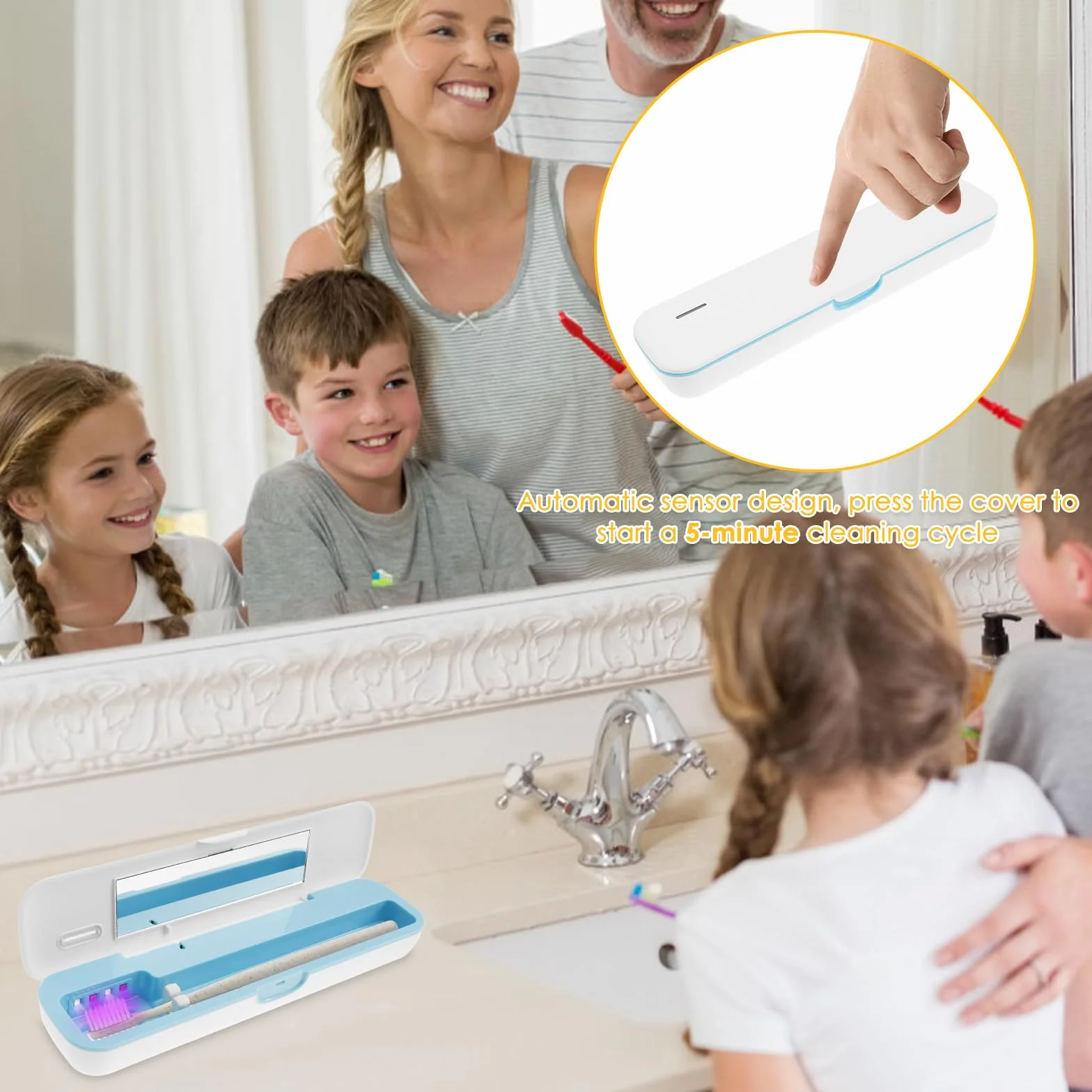 Portaspazzolino UV, disinfettante e sterilizzatore per famiglia/viaggi, regalo di compleanno per uomini