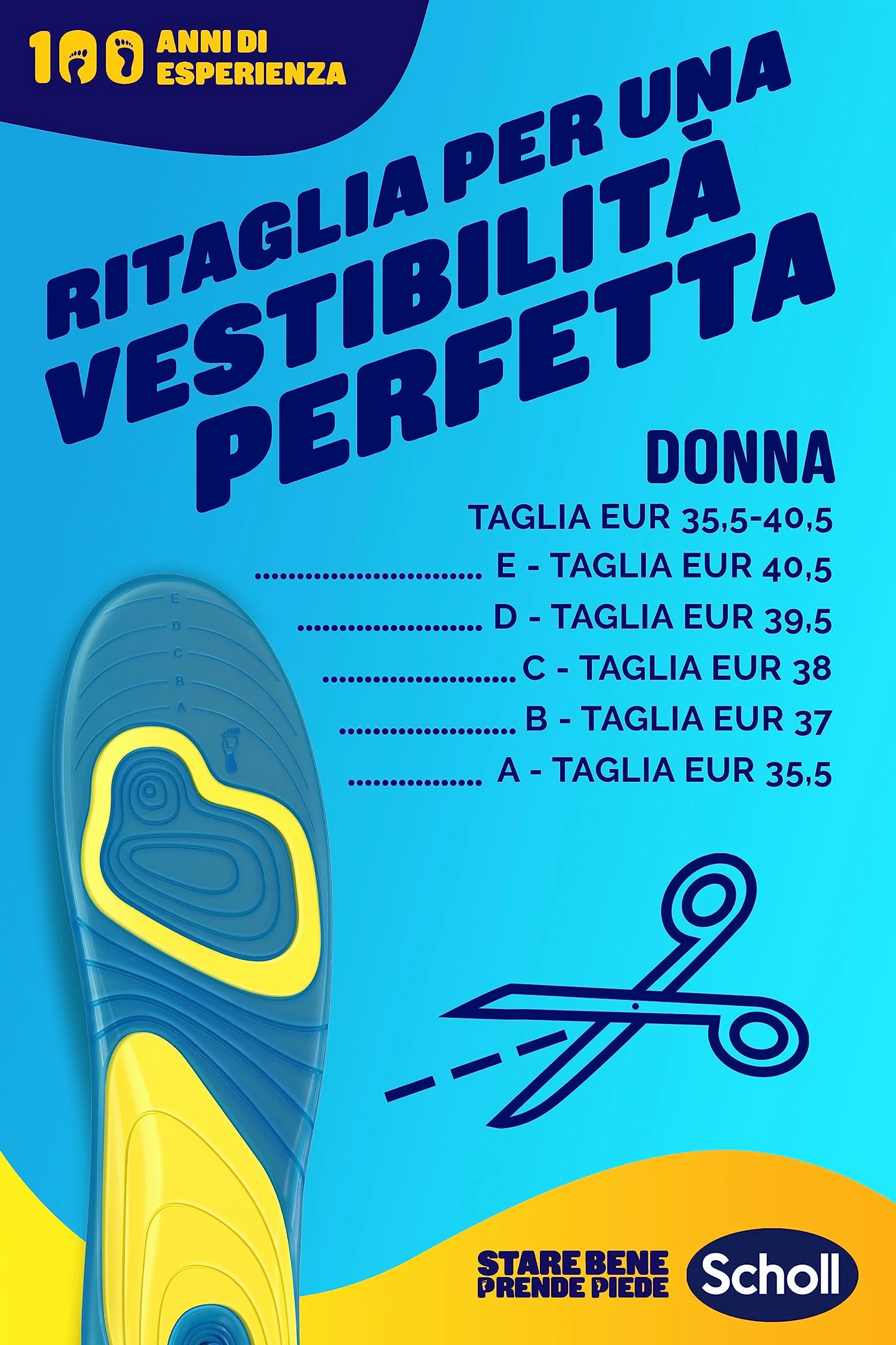 Scholl Solette Gel Activ Everyday Antiodore Donna Ammortizzazione Assorbimento Urti 35-40.5 1 Paio