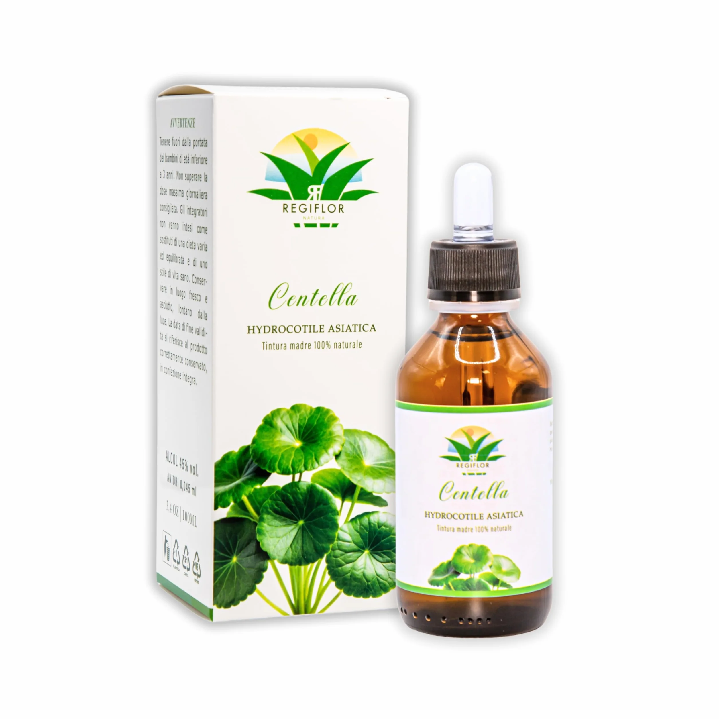 Tintura Madre di Centella Asiatica 100% Naturale 100ml con Contagocce Integratore Alimentare
