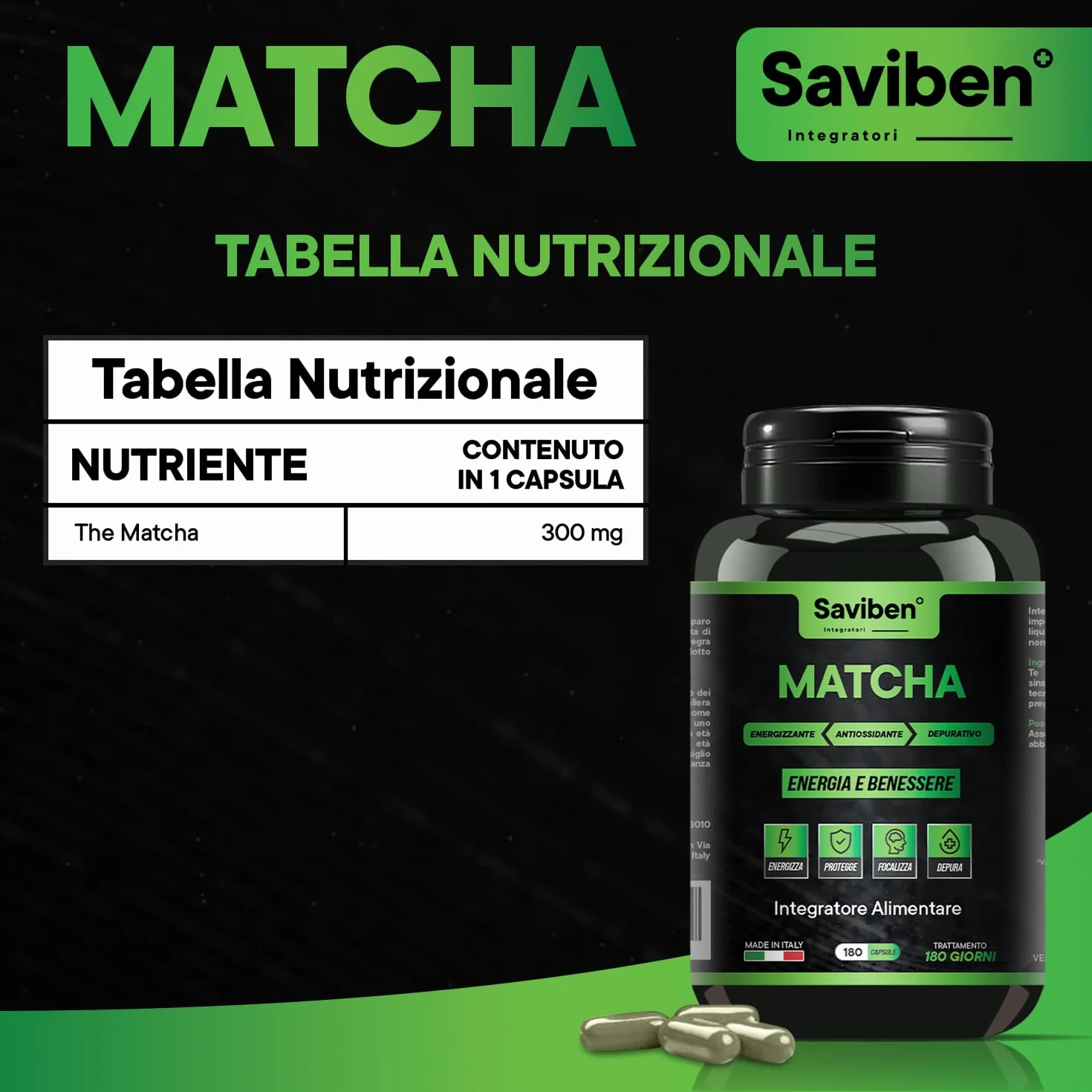 integratore Te Verde Matcha Giapponese 180 Capsule per dieta keto The Matcha Dimagrante naturale ultra Potente Antiossidante Energizzante Potenzia il Metabolismo Rafforza difese immunitarie