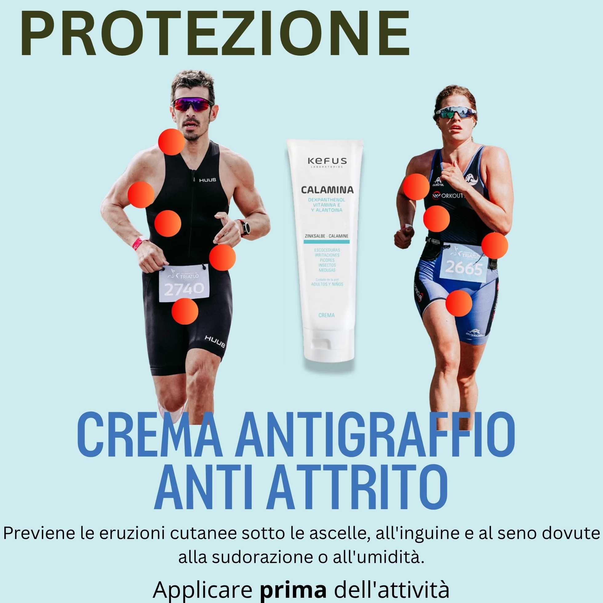 Kefus Crema Calamina con Dexpantenolo, Allantoina e Vitamina E. Astringente, assorbente e protettiva per la pelle. Previene e migliora le eruzioni cutanee, allevia le punture di insetti e meduse. 75 g
