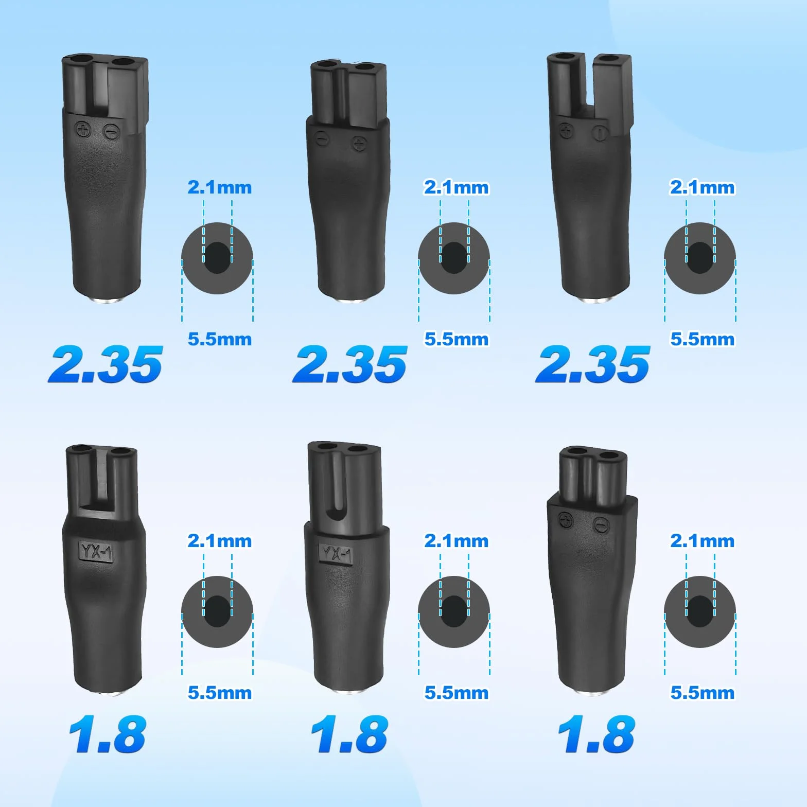 Set di 8 adattatori per rasoio elettrico da 5 V
