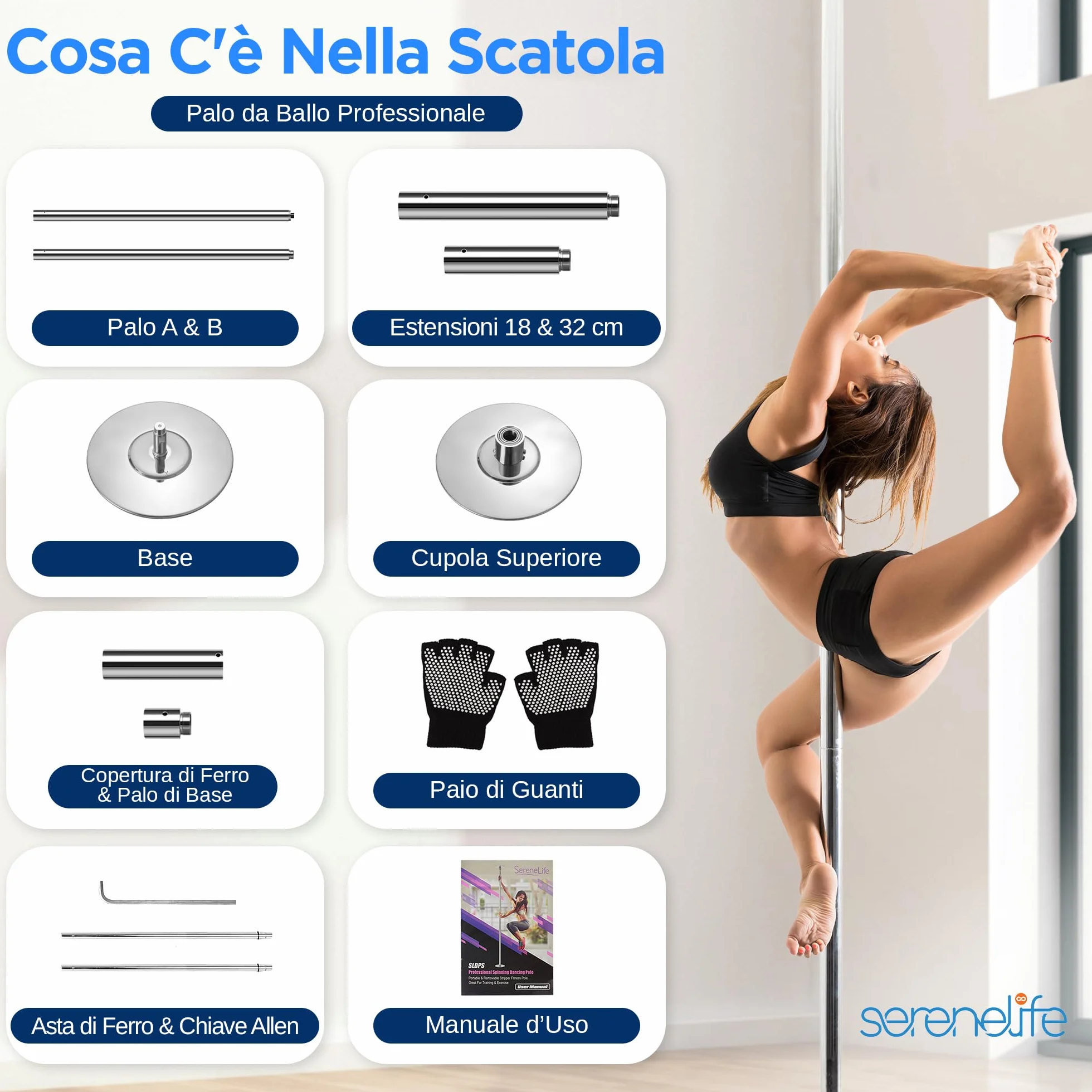 SereneLife Spinning Dance Pole