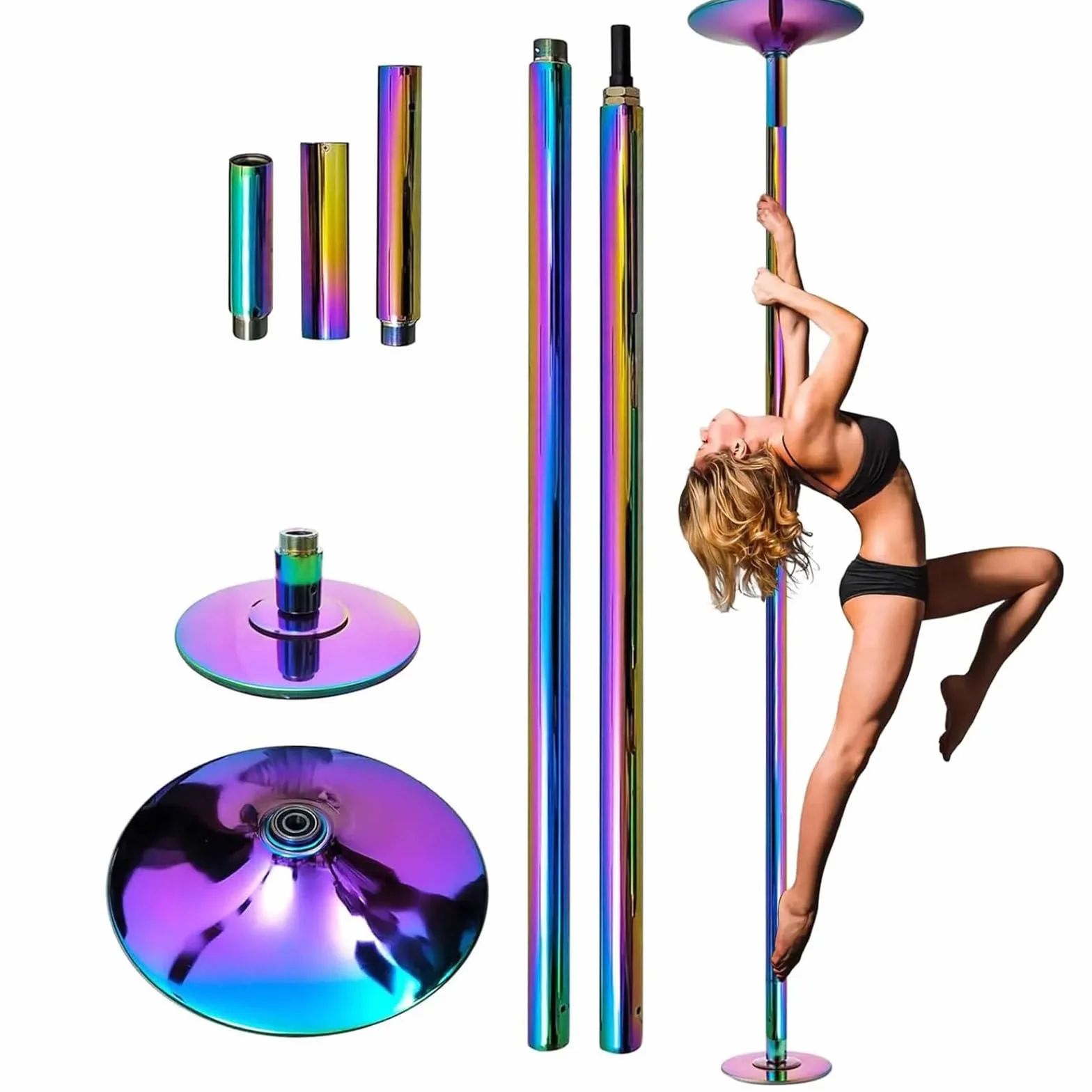 Pole Dance Pole 45 mm Statica Rotante Regolabile 2,23-2,74 m
