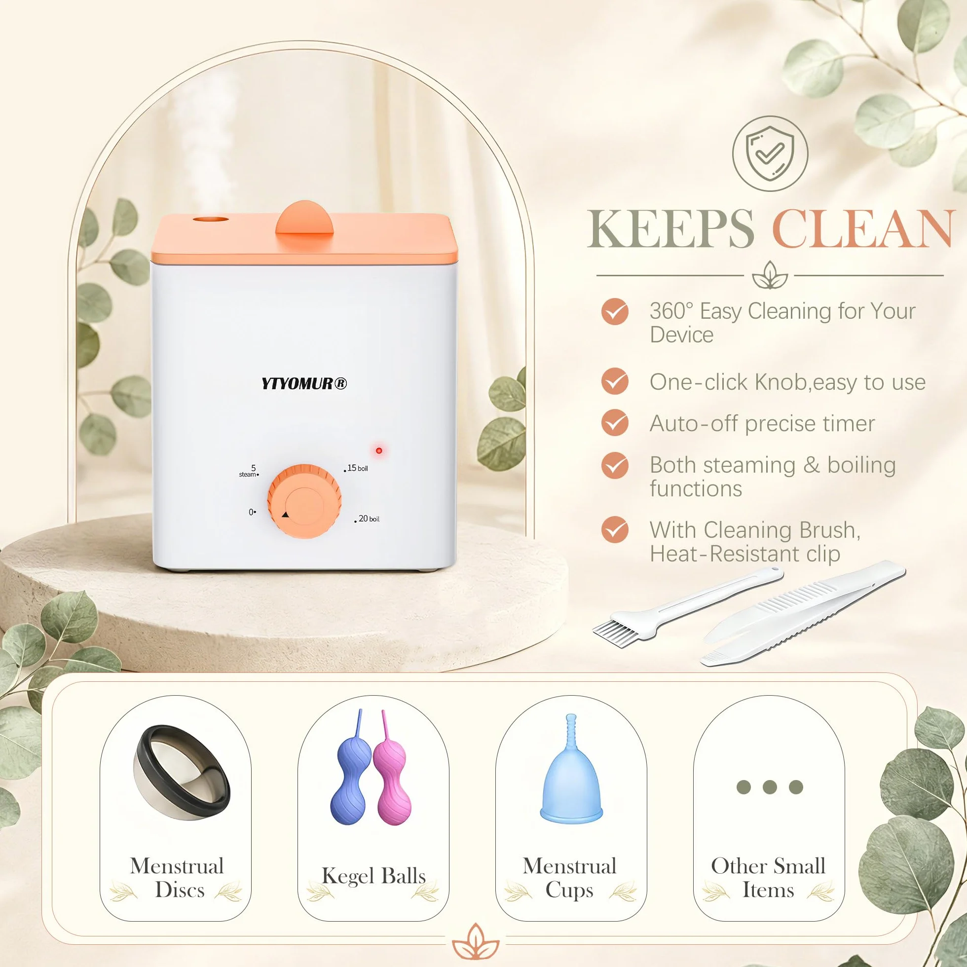 Disco Mestruale con Sterilizzatore - Kit per Coppette Mestruali Riutilizzabile