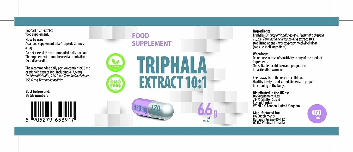 Hepatica Estratto di Triphala | 4.500 mg Equivalente | Estratto 10:1 da 450 mg | Amalaki, Haritaki e Bibhitaki | 120 Capsule Vegane | GMP & Testato da Laboratorio Indipendente
