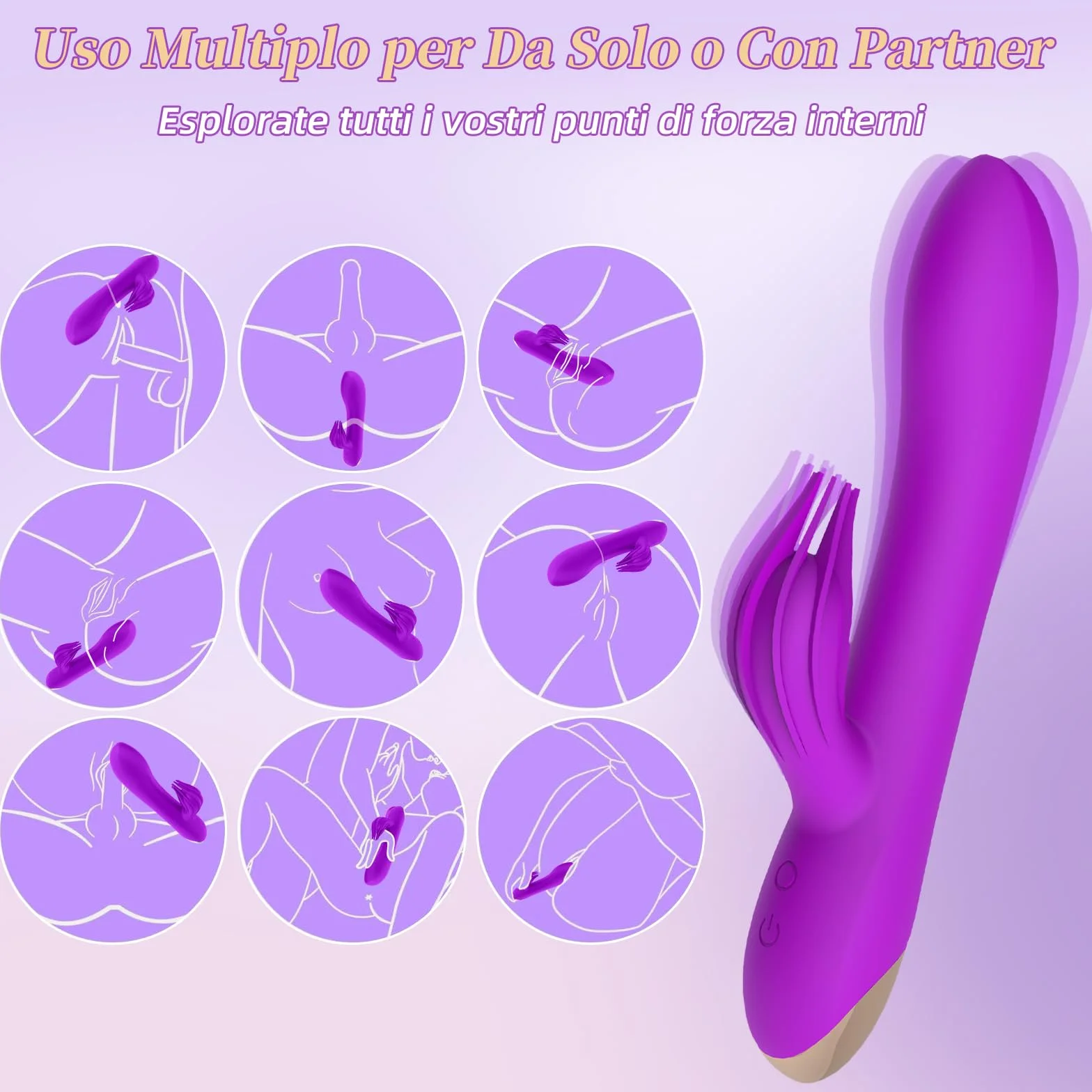Vibratoreper Donna Professionale Clotoride Grandi Sex Toys 10 Modo Vibratoriper Donne Punto G Squirting Dildo Realistico Vibratore Rabbit Sexytoysys Donna Coppia Uomo Stimolatore per Clitoride(Viola)