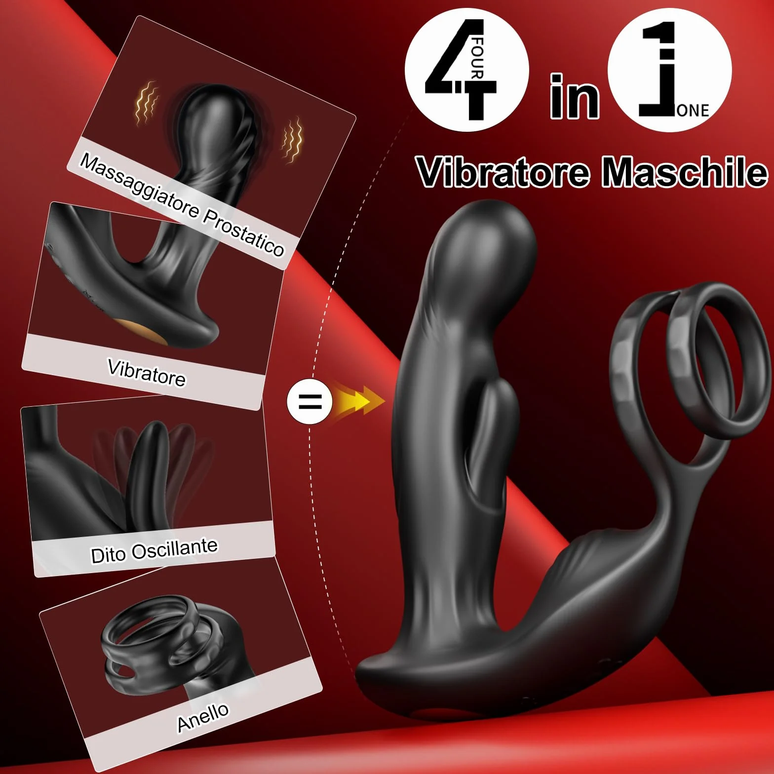 Vibratore Anale Sex Toy Uomo - Vibratore con APP Telecomando, Massaggiatore Prostatico Vibratore per Uomo con 10 Modalità di Vibrazione e 10 Modalità di Oscillazione, Toys Sessuali per Uomini