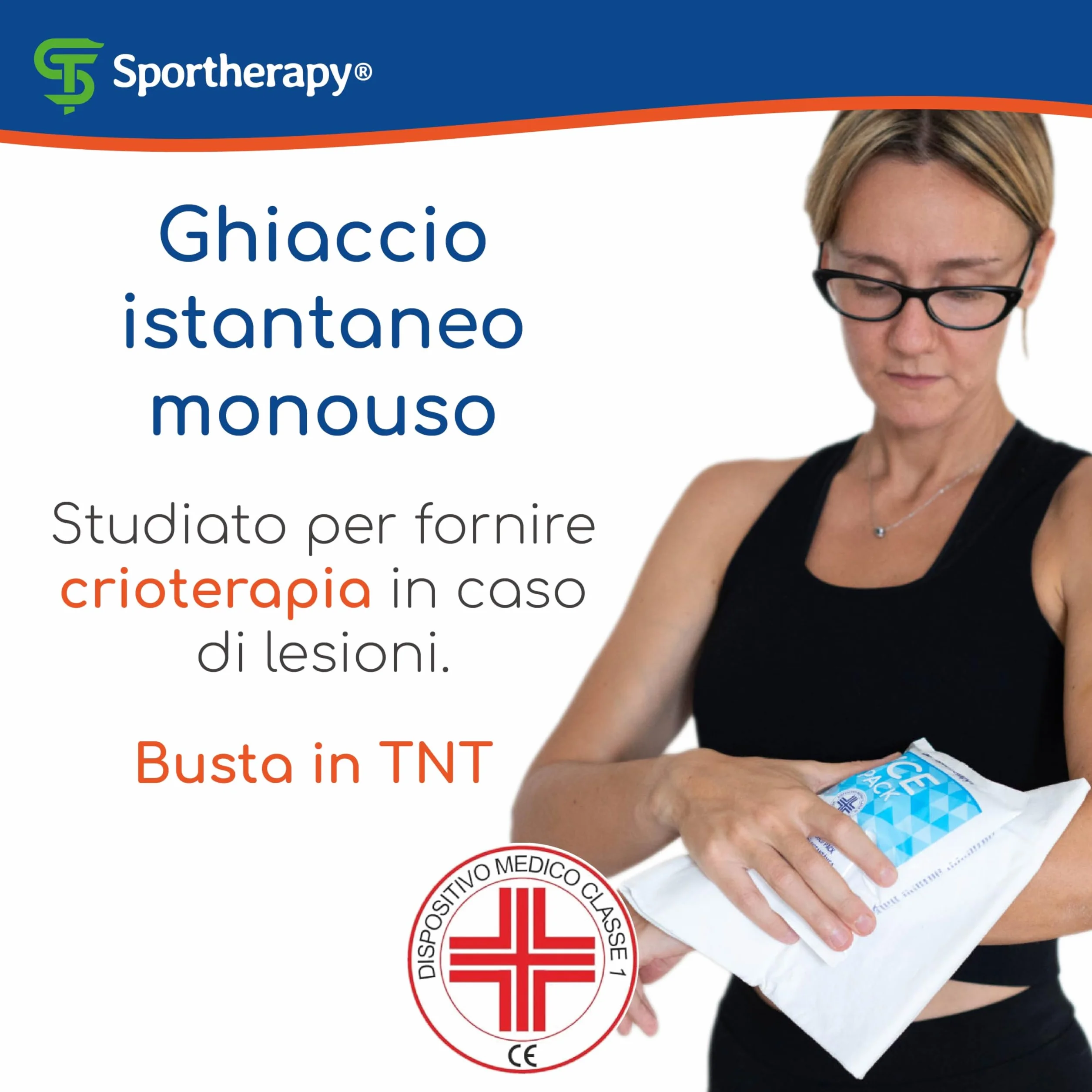 Ghiaccio Istantaneo 250g | Buste in TNT 14x18 cm | Crioterapia Professionale | Dispositivo Medico Certificato | 25 Buste