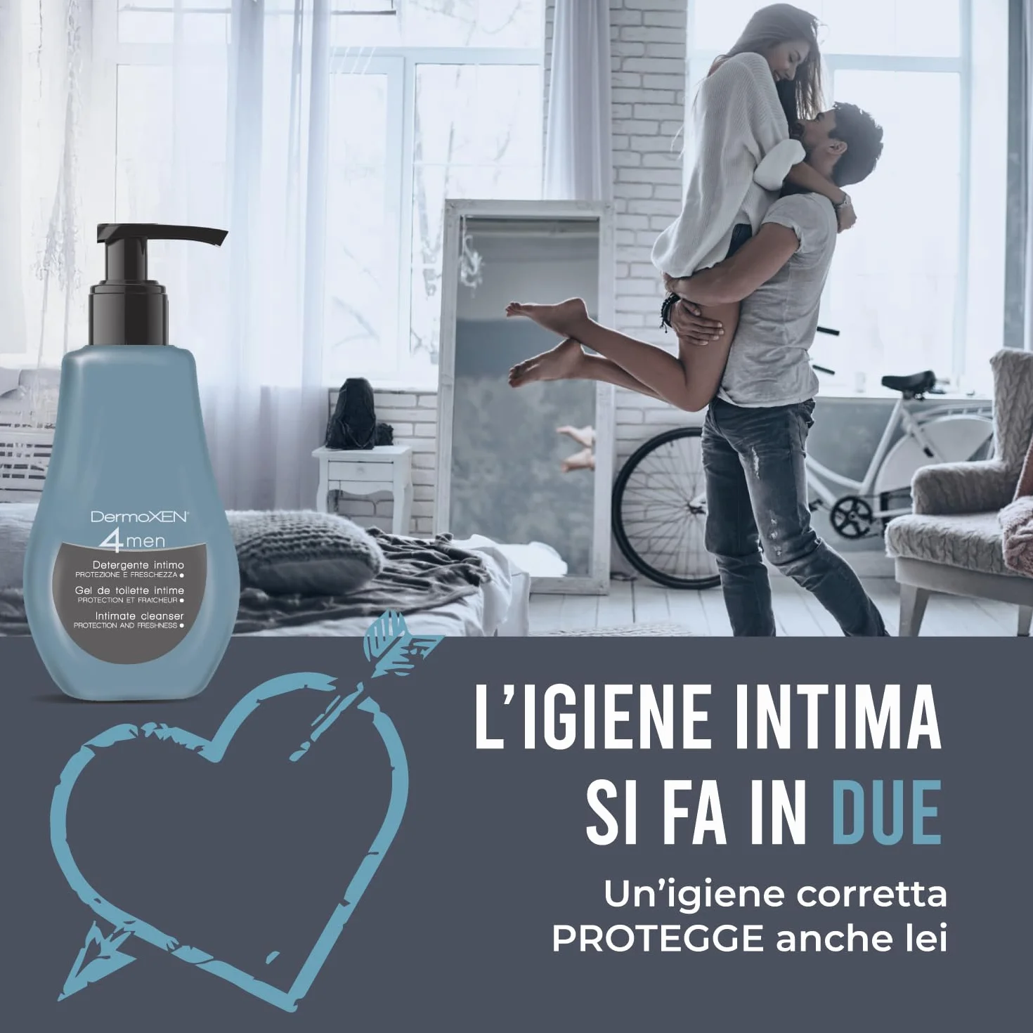DERMOXEN Detergente Intimo Uomo Antibatterico 125ml Antiodore Rinfrescante Mentolo Fibre Prebiotiche Ph Fisiologico Igiene Intima Maschile
