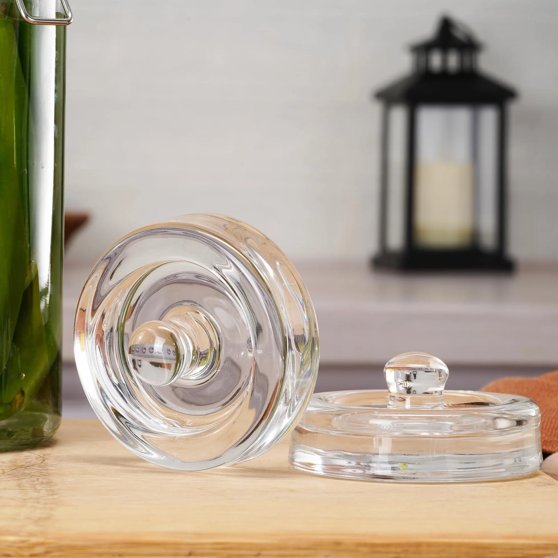 Pesi fermentatori in vetro, 4 pezzi, Ø 8 cm, pesi in vetro per fermentazione, peso fermentazione e pietra di contrappeso per bicchieri di mason a collo largo, crauti, kimchi