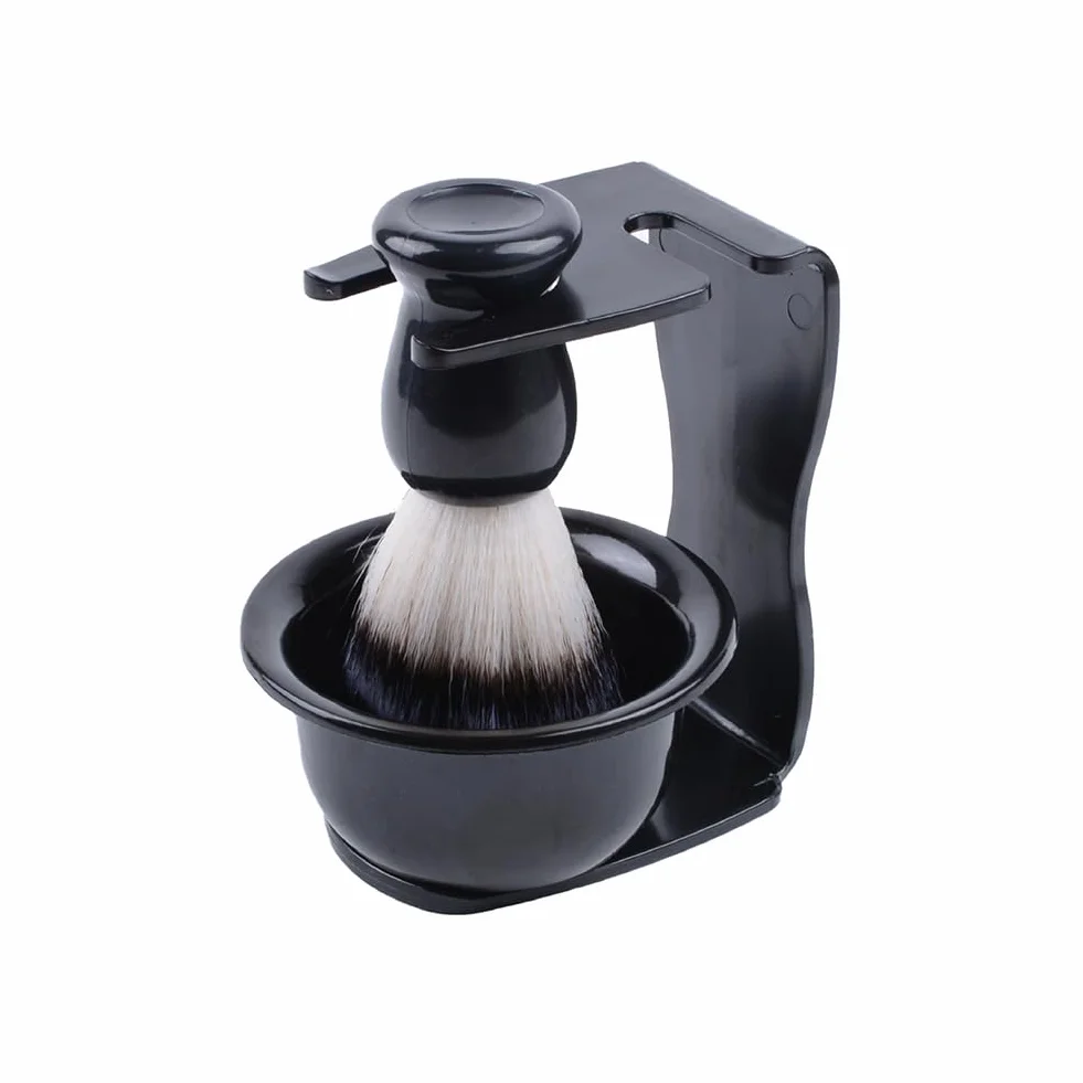 Set di pennelli da barba,Kit da barba 3 in 1 per uomo Spazzola per barba con supporto Porta rasoio e ciotola da barba per i regali della festa del papà