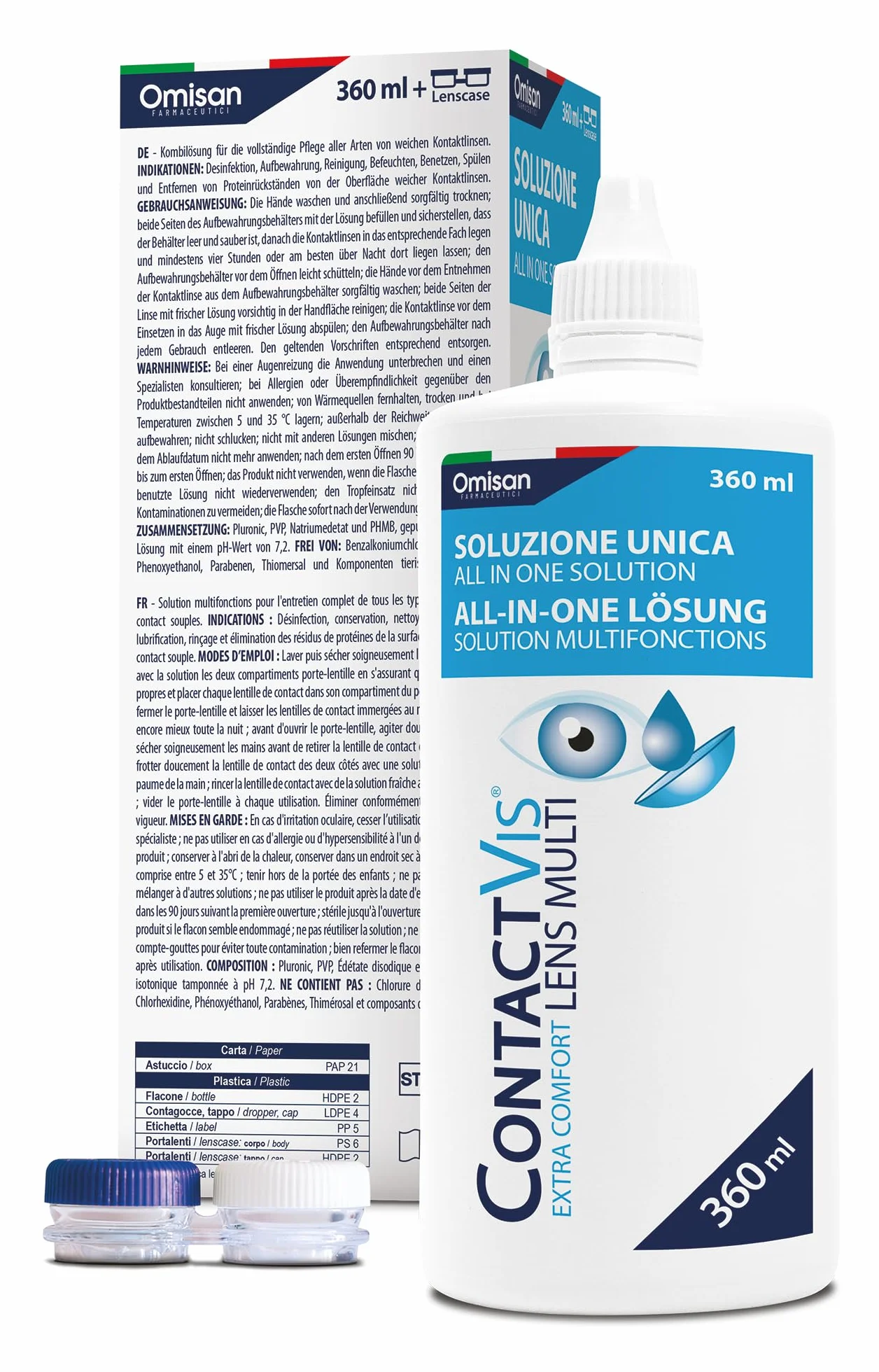 Soluzione Unica per Lenti a Contatto - 360 ml + Portalenti incluso