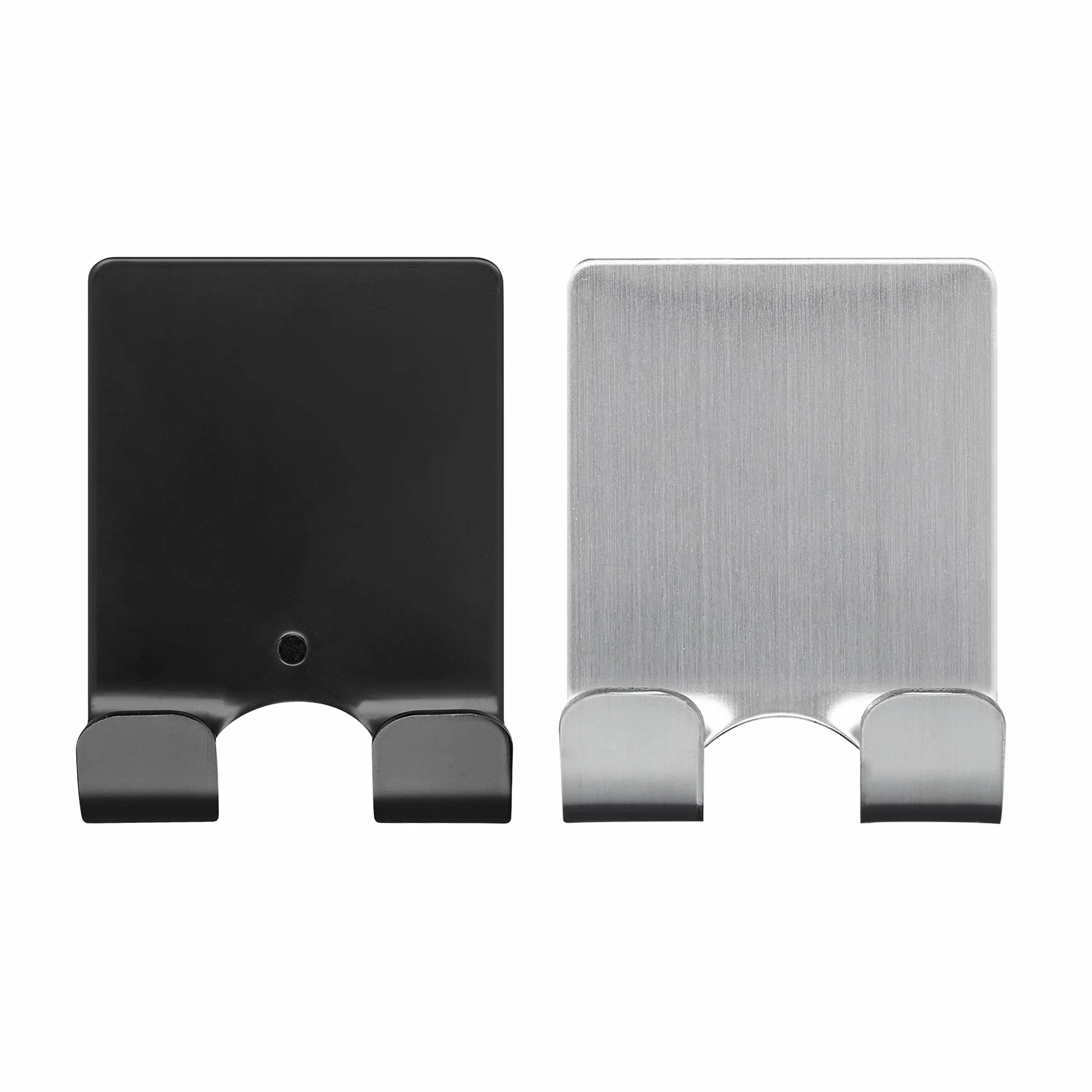 kwmobile 2X Gancio Adesivo Portarasoio in Metallo - Appendi Rasoio da Barba e Lametta Peli Gambe - Supporto Universale 45x61mm - Porta Lamette Autoadesivo Acciaio Inox
