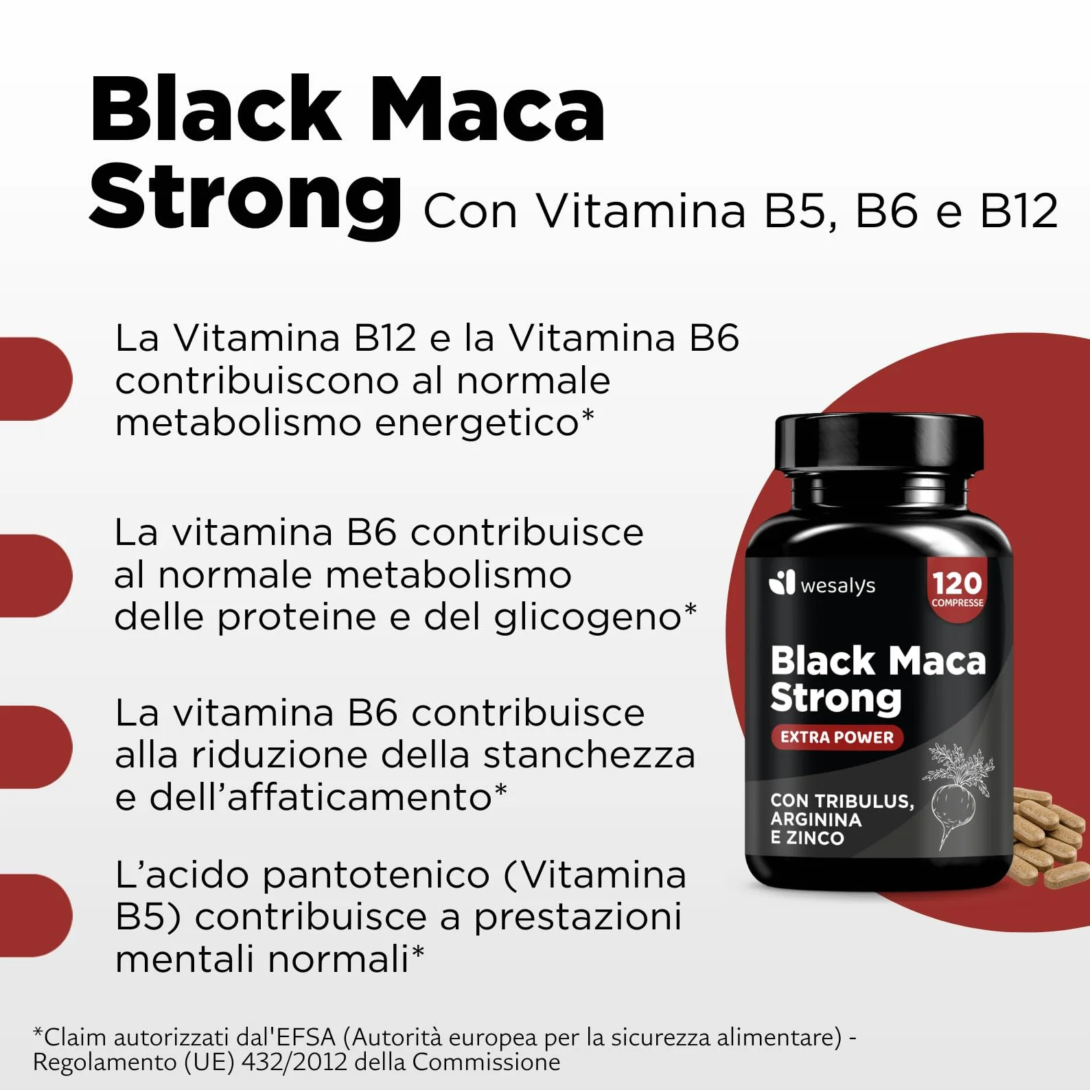 Maca Peruviana Nera Estratto Puro 20:1, 30.000 mg + Tribulus Terrestris + Arginina + Zinco | Integratori Made In Italy | Mass | Maca Wesalys