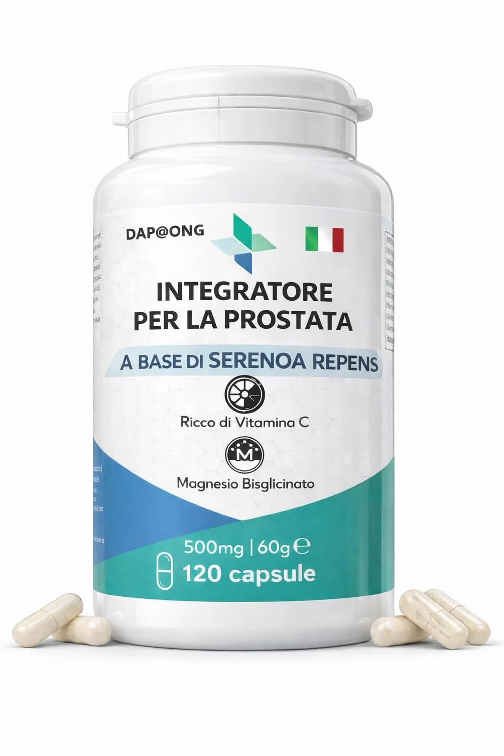 Integratore Prostata Uomo Serenoa Repens Saw Palmetto Epilobio Orthosiphon Zinco Selenio Magnesio Bisglicinato Vitamina C D3 120 Capsule