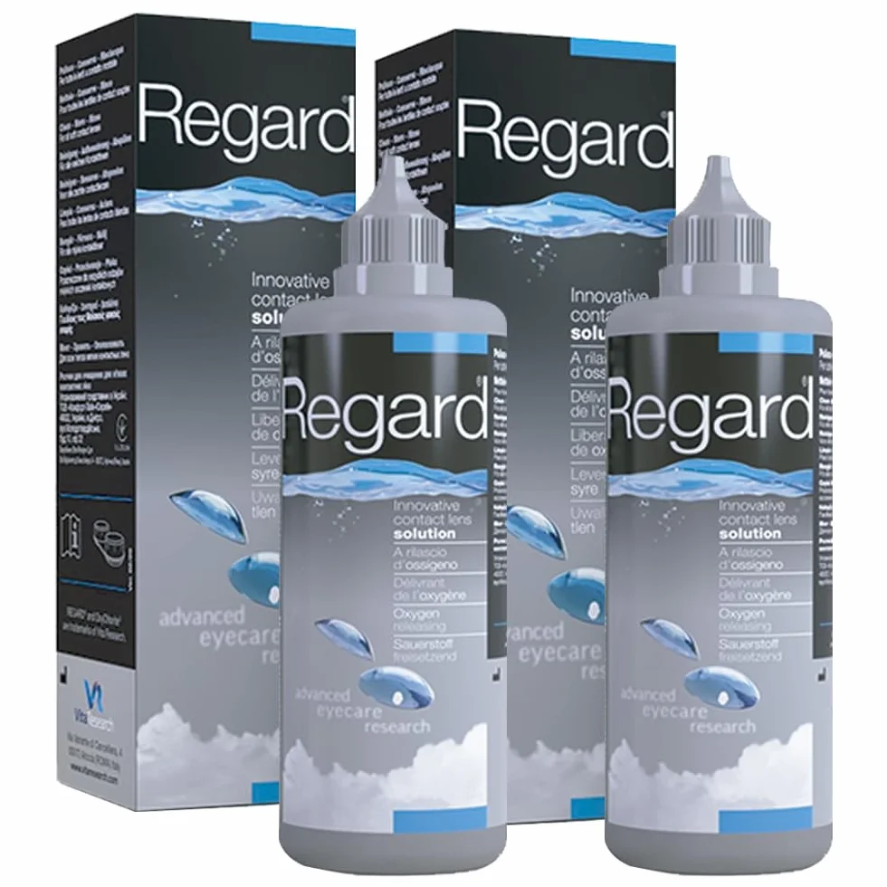 Avízor Regard 2 x 355 ml - Soluzione per la pulizia, la disinfezione e la reidratazione delle lenti a contatto, senza conservanti, pulizia a base di ossigeno, completa salute degli occhi
