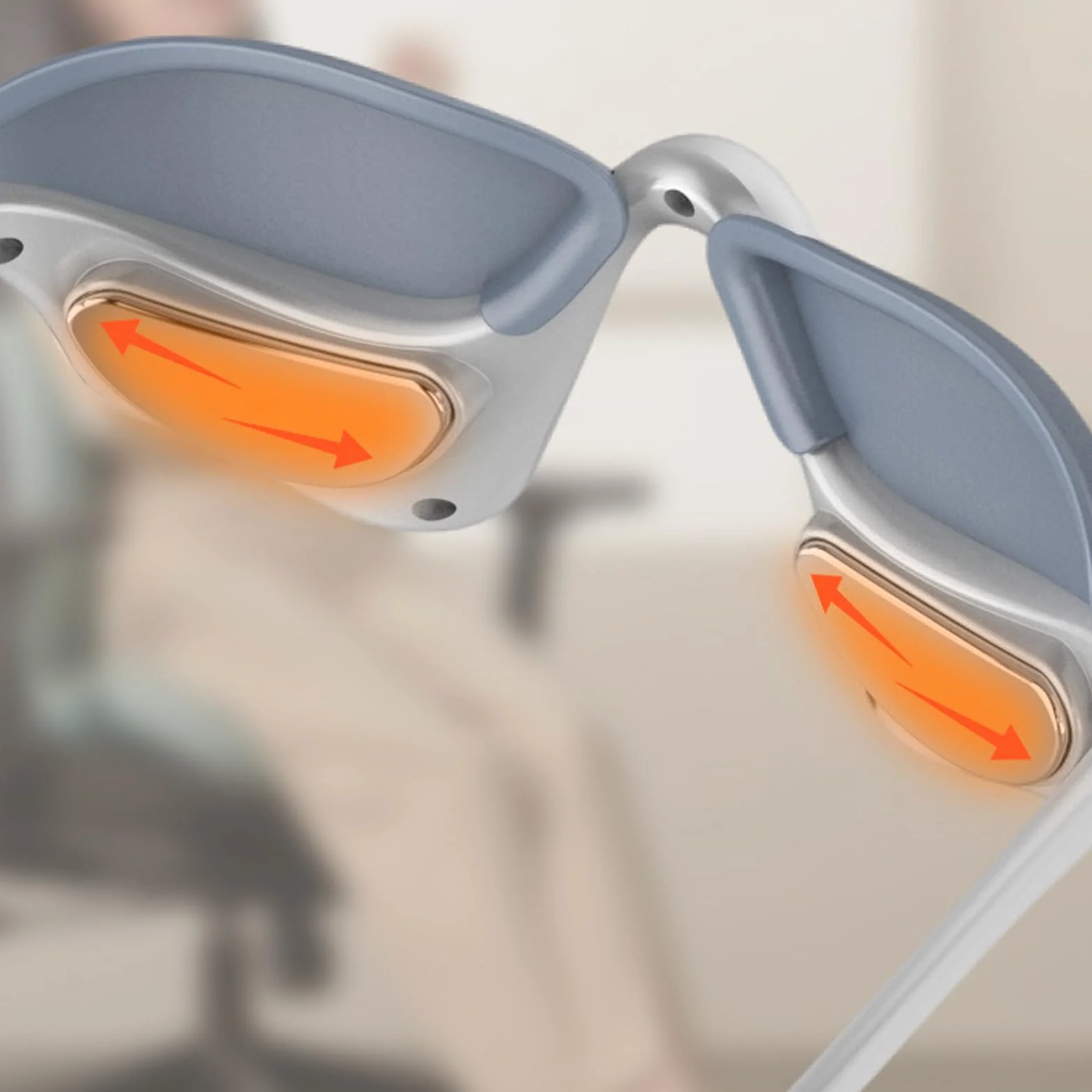 Massager per occhi intelligente con calore, occhiali massaggianti riscaldati, maschera da sonno ricaricabile con timer smart 360°