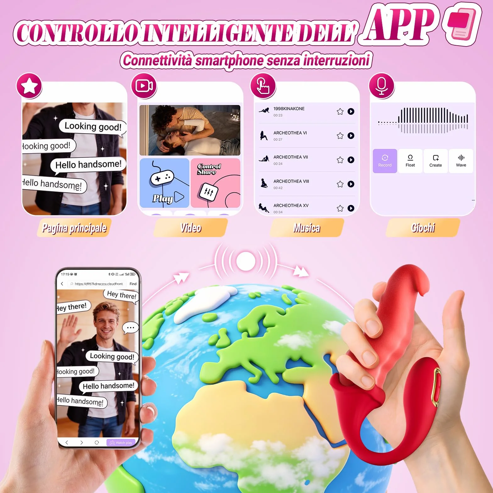 Dildo Vibratoreper Donna Professionale Sex Toys - Vibratoriper Donne Clotoride con Contorsione e Leccatura Profonda, Stimolatore Clitoride Femminile Sexy Toys Sessuali per Donna Punto G Squirting