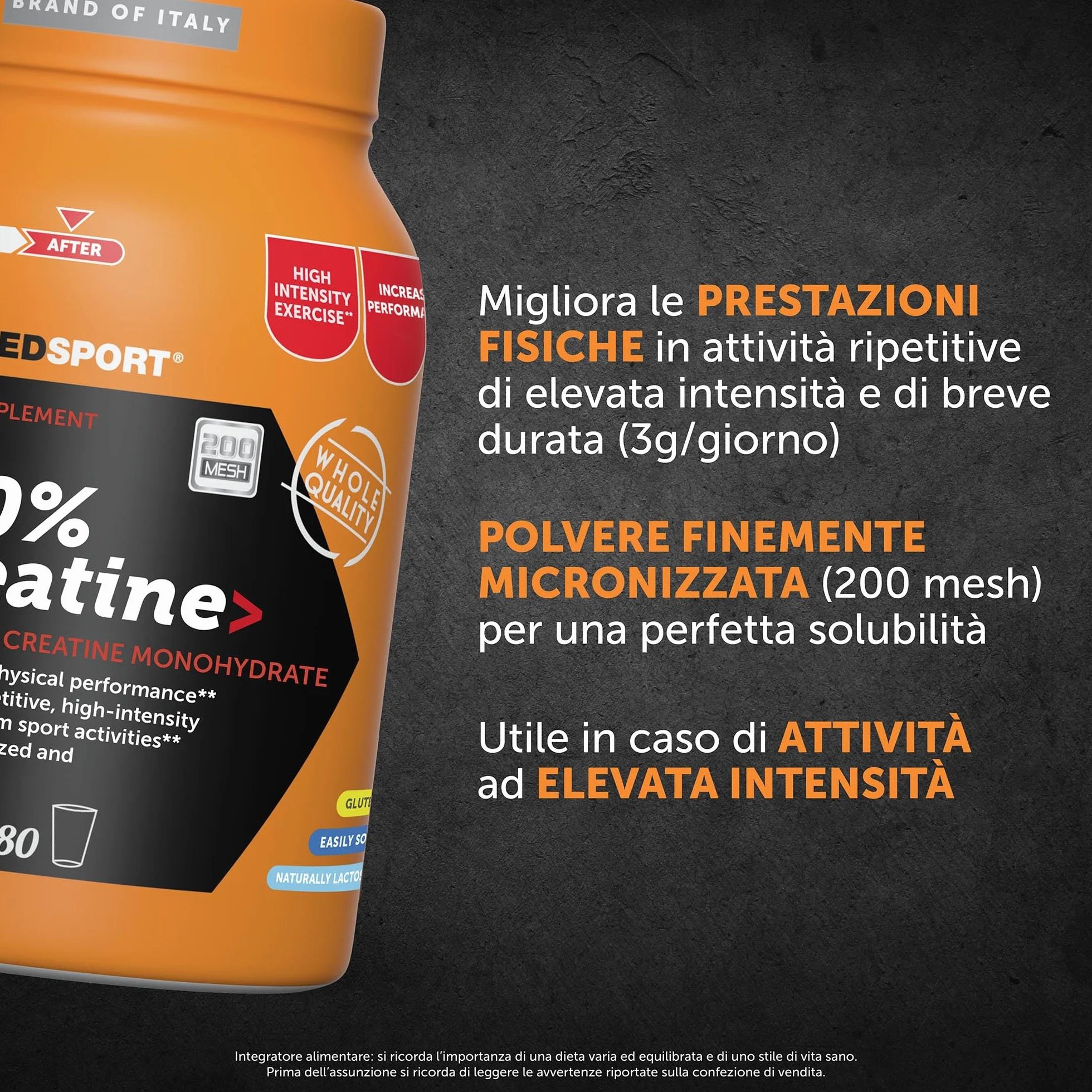 Creatina monoidrato micronizzata purissima polvere 500gr