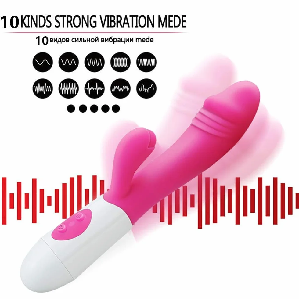 Vibratore Rabbit Massaggiatore elettrico Vagina Clitoride Dildo in Silicone Sextoy